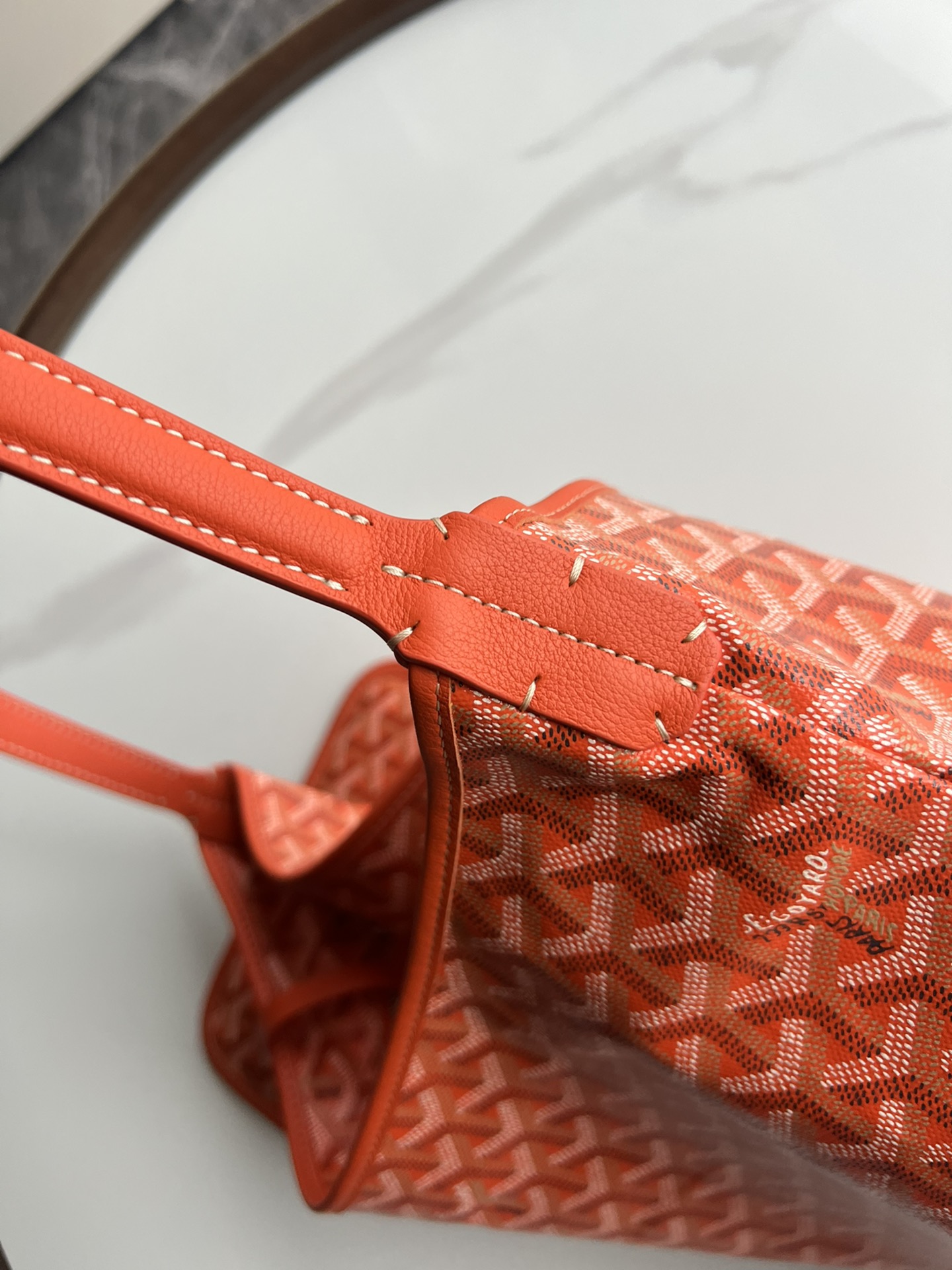  戈雅 GOYARD Bohème Hobo Y字老花满印抗压皮革手柄 帆布拼牛皮 腋下包子母包 单肩手提包 女款 