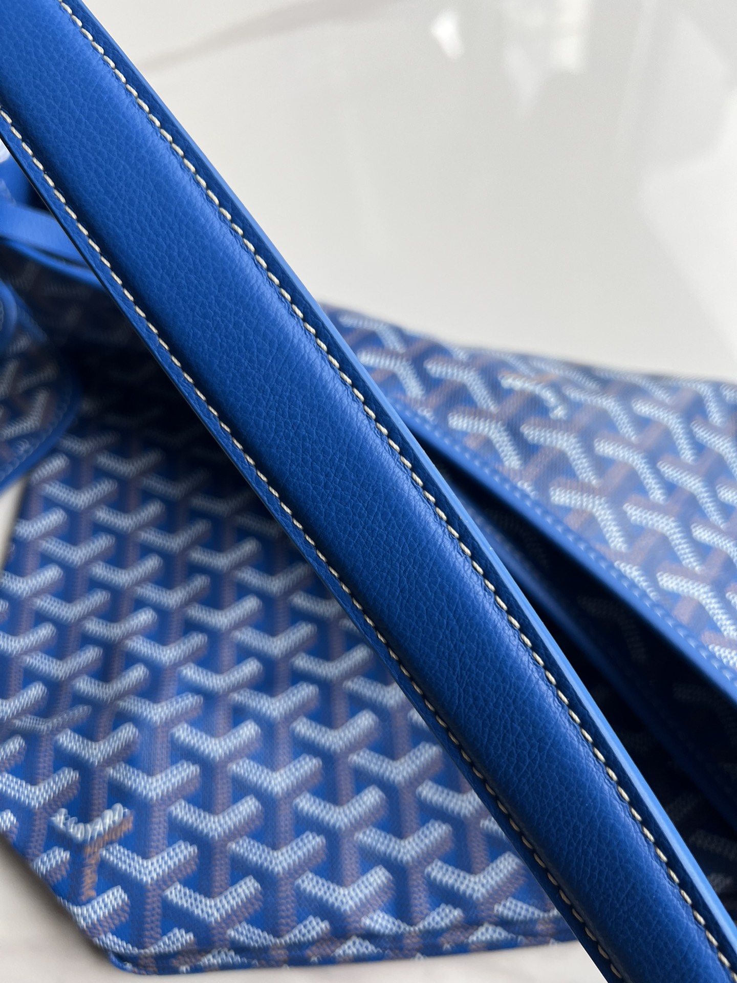  戈雅 GOYARD Bohème Hobo Y字老花满印抗压皮革手柄 帆布拼牛皮 腋下包子母包 单肩手提包 女款 