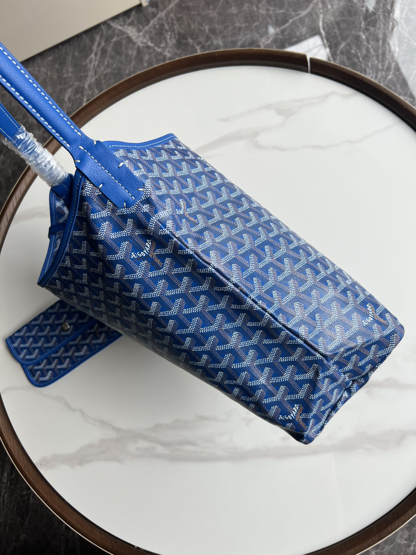  戈雅 GOYARD Bohème Hobo Y字老花满印抗压皮革手柄 帆布拼牛皮 腋下包子母包 单肩手提包 女款 