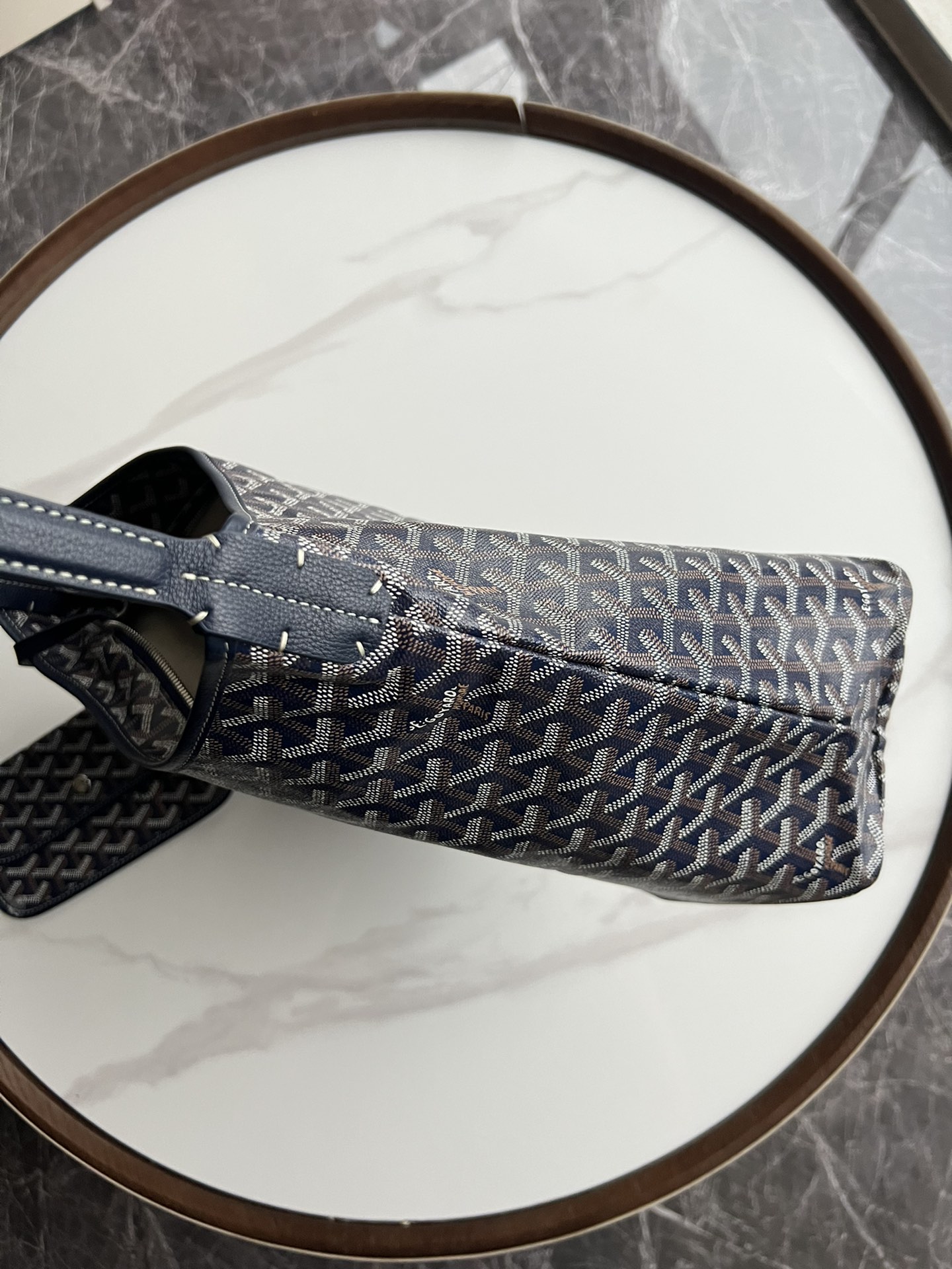  戈雅 GOYARD Bohème Hobo Y字老花满印抗压皮革手柄 帆布拼牛皮 腋下包子母包 单肩手提包 女款 