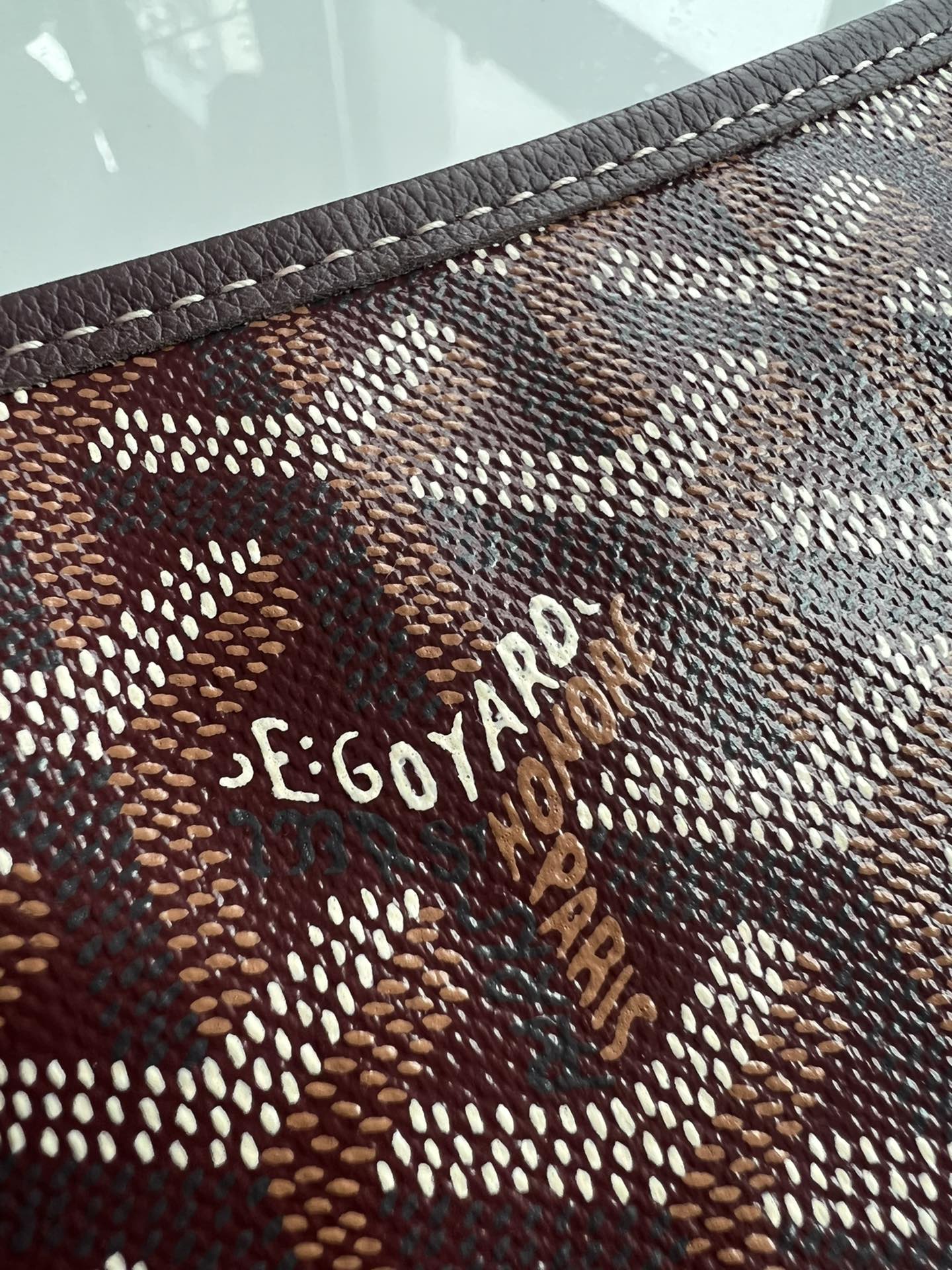  戈雅 GOYARD Bohème Hobo Y字老花满印抗压皮革手柄 帆布拼牛皮 腋下包子母包 单肩手提包 女款 