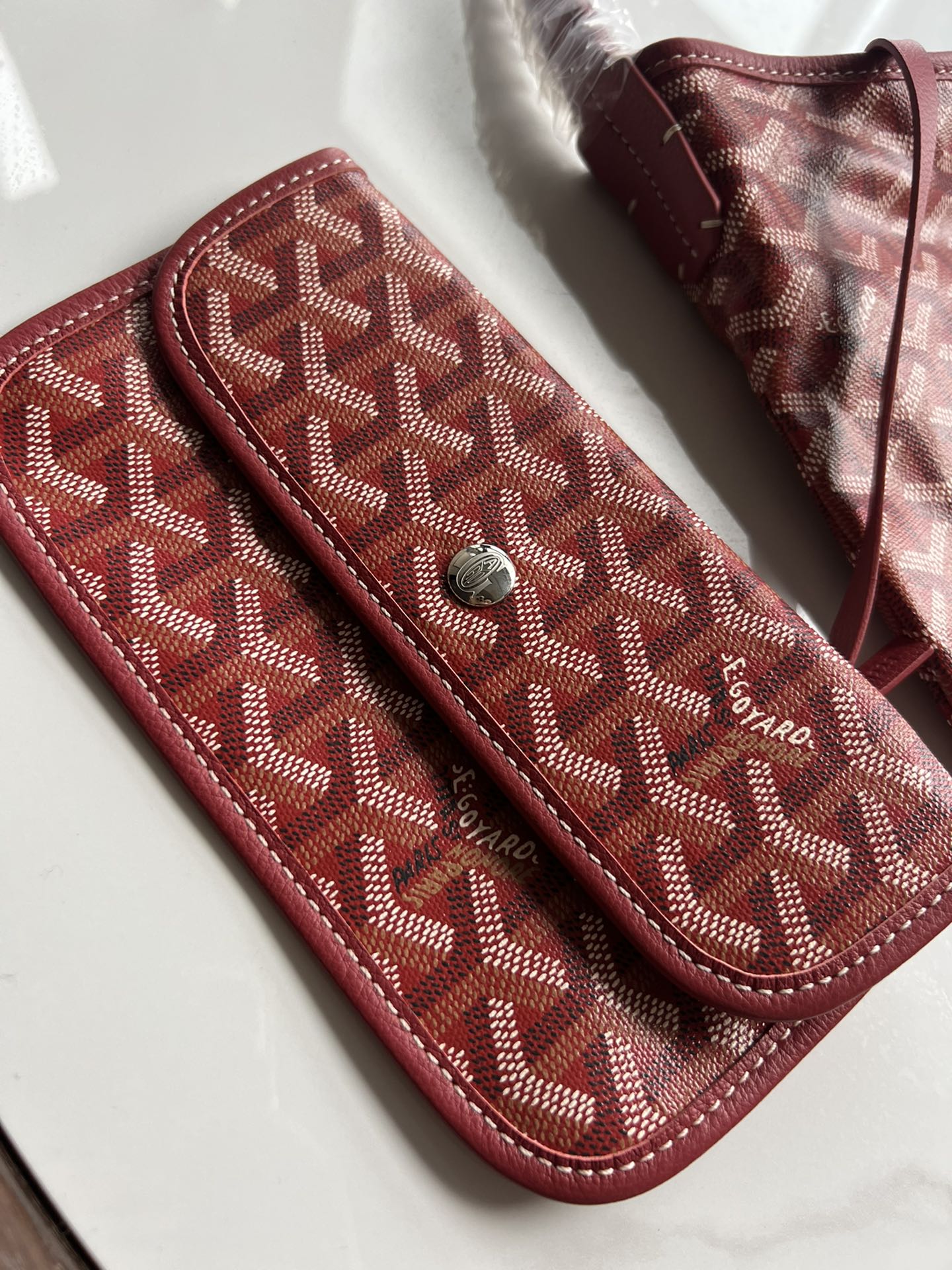  戈雅 GOYARD Bohème Hobo Y字老花满印抗压皮革手柄 帆布拼牛皮 腋下包子母包 单肩手提包 女款 