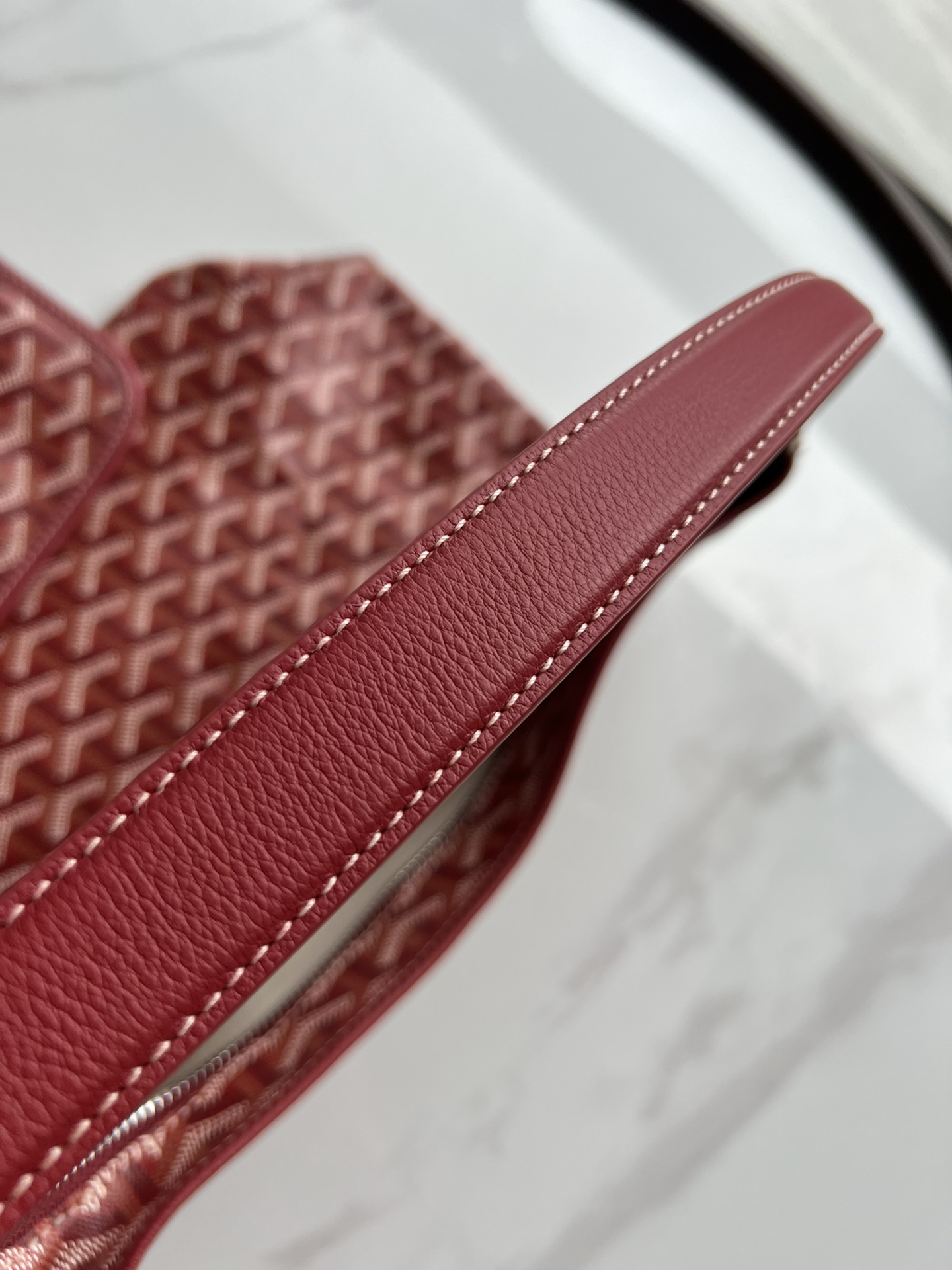  戈雅 GOYARD Bohème Hobo Y字老花满印抗压皮革手柄 帆布拼牛皮 腋下包子母包 单肩手提包 女款 