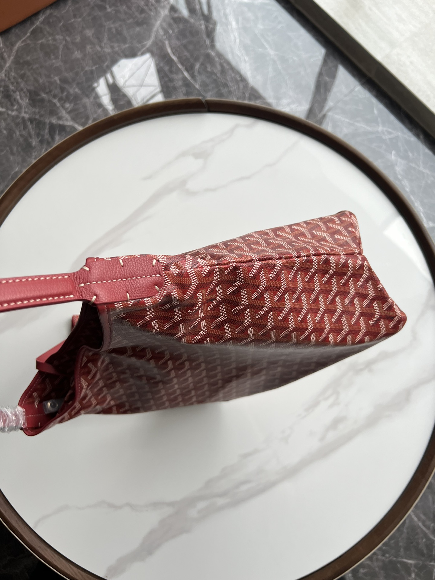  戈雅 GOYARD Bohème Hobo Y字老花满印抗压皮革手柄 帆布拼牛皮 腋下包子母包 单肩手提包 女款 