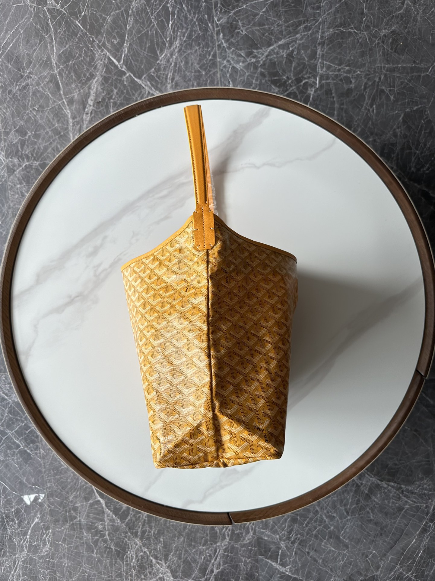  戈雅 GOYARD Bohème Hobo Y字老花满印抗压皮革手柄 帆布拼牛皮 腋下包子母包 单肩手提包 女款 