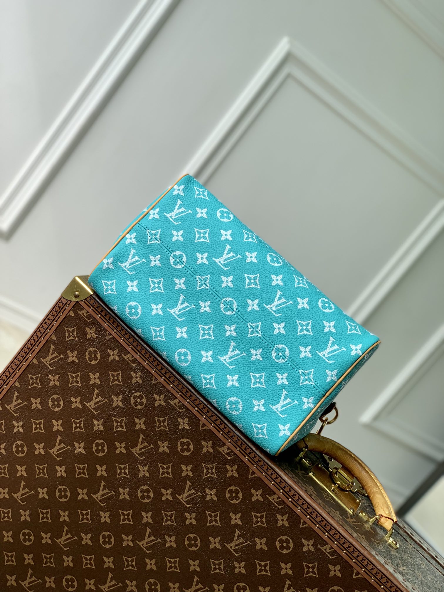 LOUIS VUITTON 路易威登 LV Speedy P9 Bandoulière 30 可拆卸肩带 LV牛皮革 斜挎包 单肩包 双肩包 水桶 手提包 绿松石