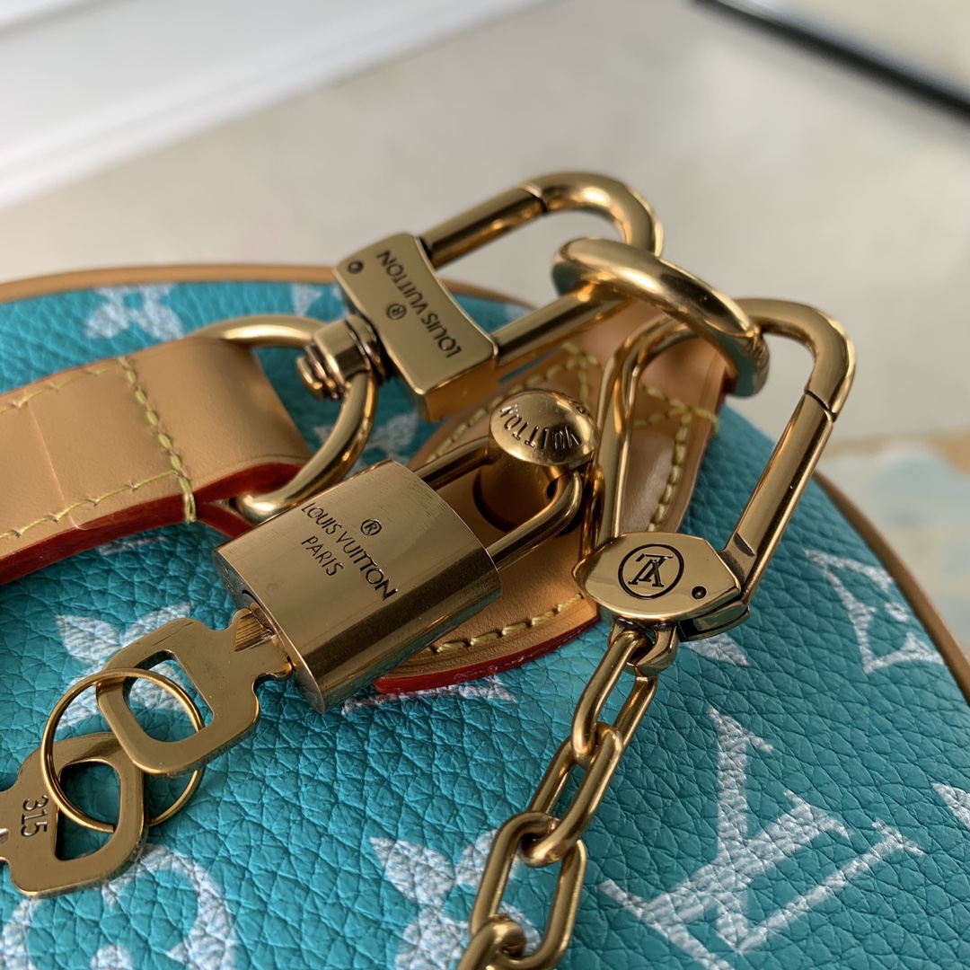 LOUIS VUITTON 路易威登 LV Speedy P9 Bandoulière 30 可拆卸肩带 LV牛皮革 斜挎包 单肩包 双肩包 水桶 手提包 绿松石