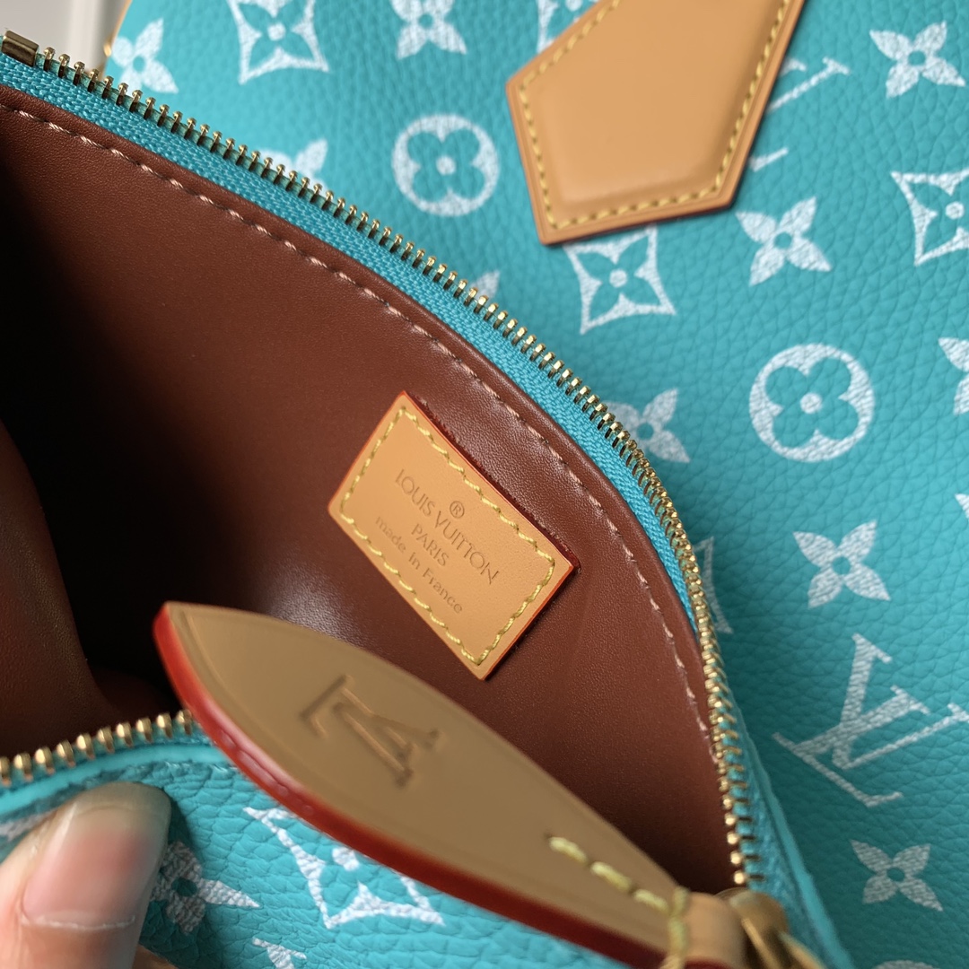 LOUIS VUITTON 路易威登 LV Speedy P9 Bandoulière 30 可拆卸肩带 LV牛皮革 斜挎包 单肩包 双肩包 水桶 手提包 绿松石