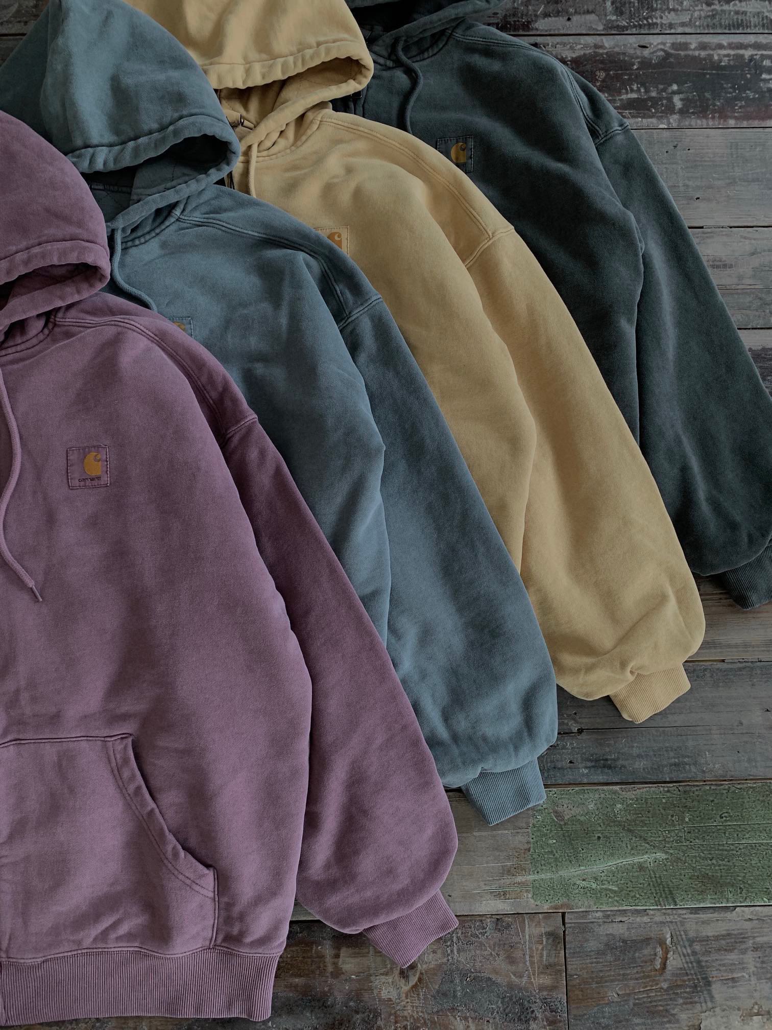  Carhartt WIP jacket 卡哈特 纯色 做旧 袋鼠袋 水洗开衫连帽卫衣 夹克 外套 男款  I029524-0WG-GD