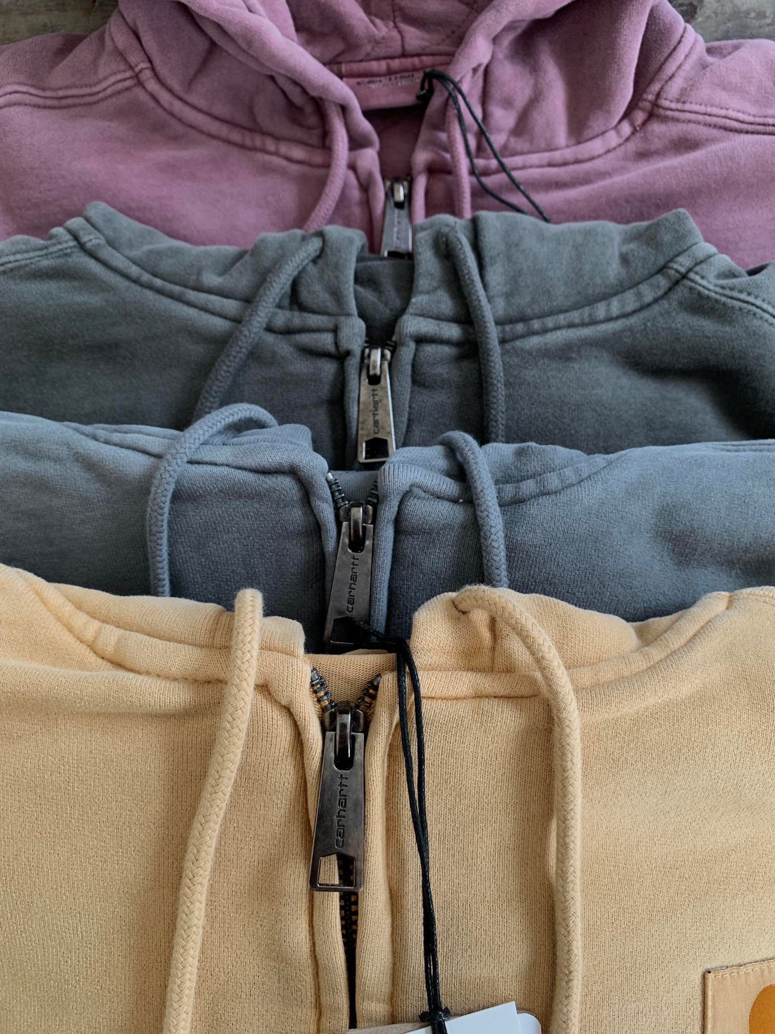  Carhartt WIP jacket 卡哈特 纯色 做旧 袋鼠袋 水洗开衫连帽卫衣 夹克 外套 男款  I029524-0WG-GD