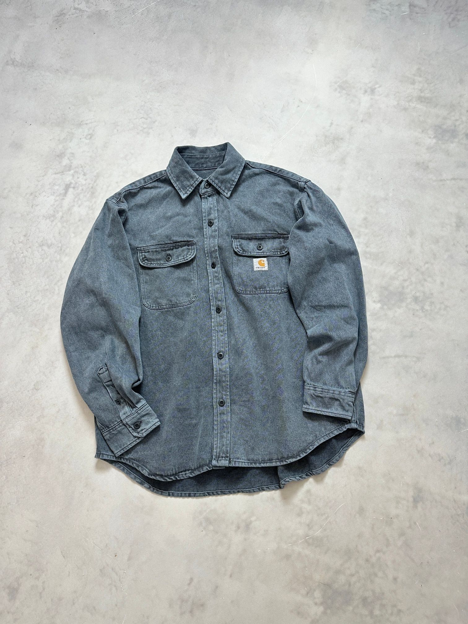 Carhartt WIP jacket 卡哈特  做旧 SS25 方形标签单排扣长袖 牛仔外套外套 男款  I035821-3FU-GD