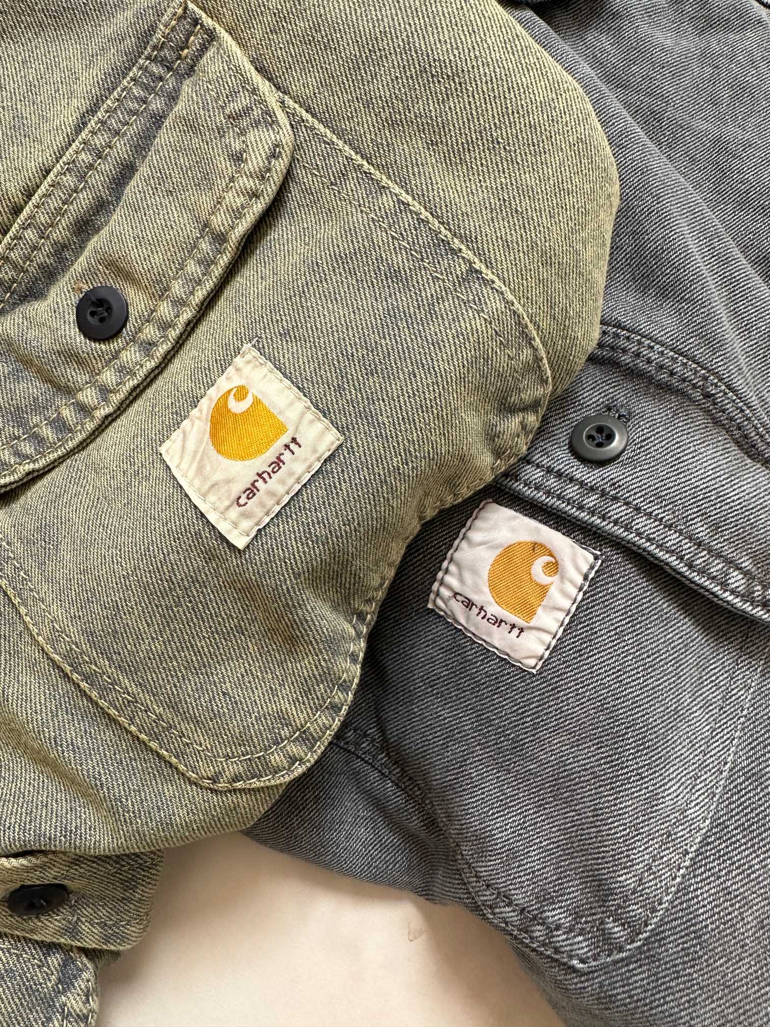 Carhartt WIP jacket 卡哈特  做旧 SS25 方形标签单排扣长袖 牛仔外套外套 男款  I035821-3FU-GD