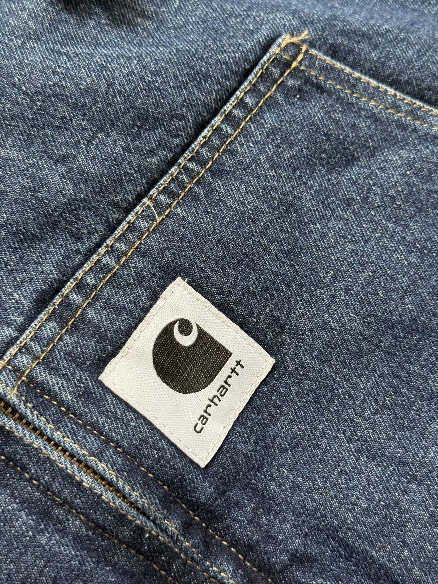 Carhartt WIP jacket 卡哈特 FW23 丹宁系列 Active Jacket 抽绳连帽运动宽松连帽夹克 牛仔外套外套 男女同款  I032232-01-06