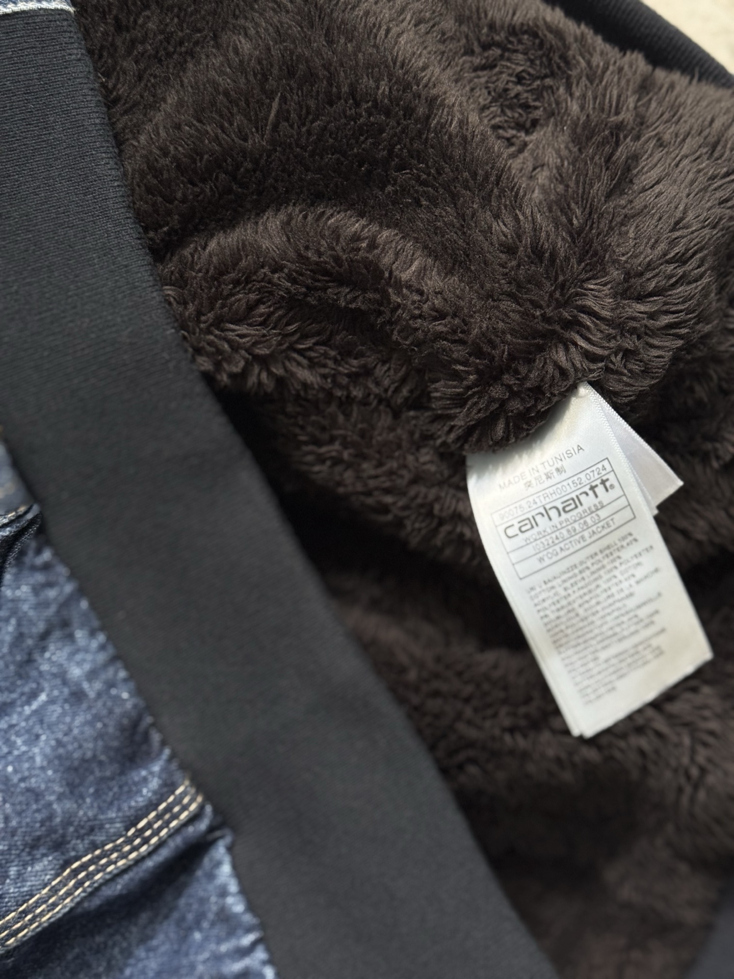 Carhartt WIP jacket 卡哈特 FW23 丹宁系列 Active Jacket 抽绳连帽运动宽松连帽夹克 牛仔外套外套 男女同款  I032232-01-06