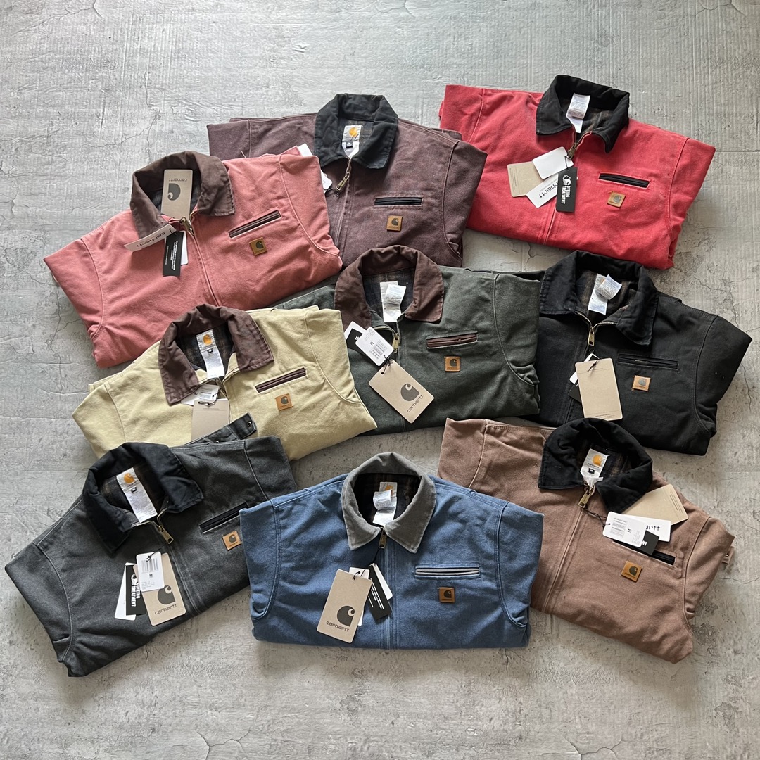 Carhartt 卡哈特 J97 升级版1级防寒 DETROIT JACKET 工装经典款底特律帆布毛 毯衬里 翻领夹克 男女同款 （水洗）103828