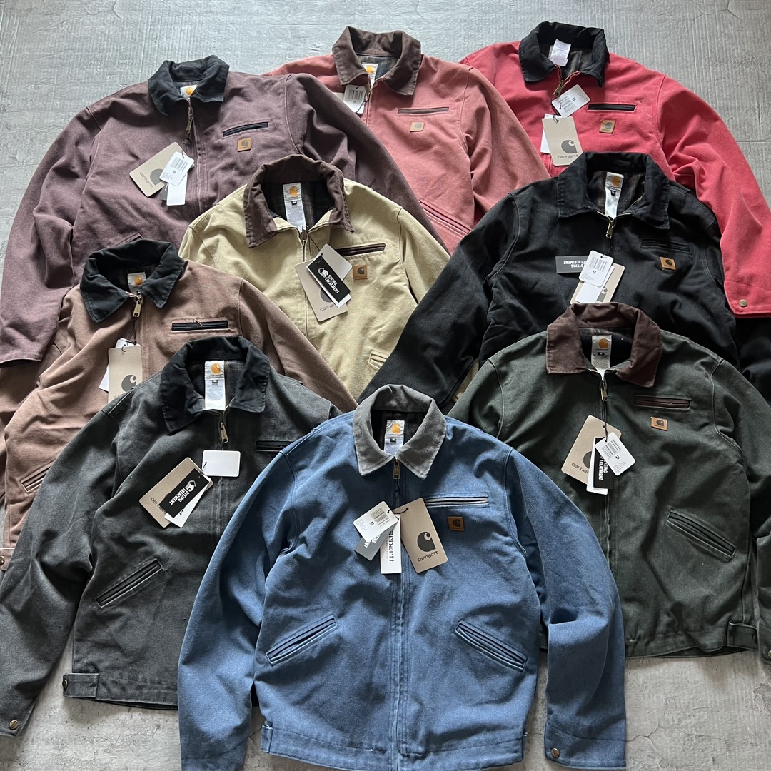 Carhartt 卡哈特 J97 升级版1级防寒 DETROIT JACKET 工装经典款底特律帆布毛 毯衬里 翻领夹克 男女同款 （水洗）103828