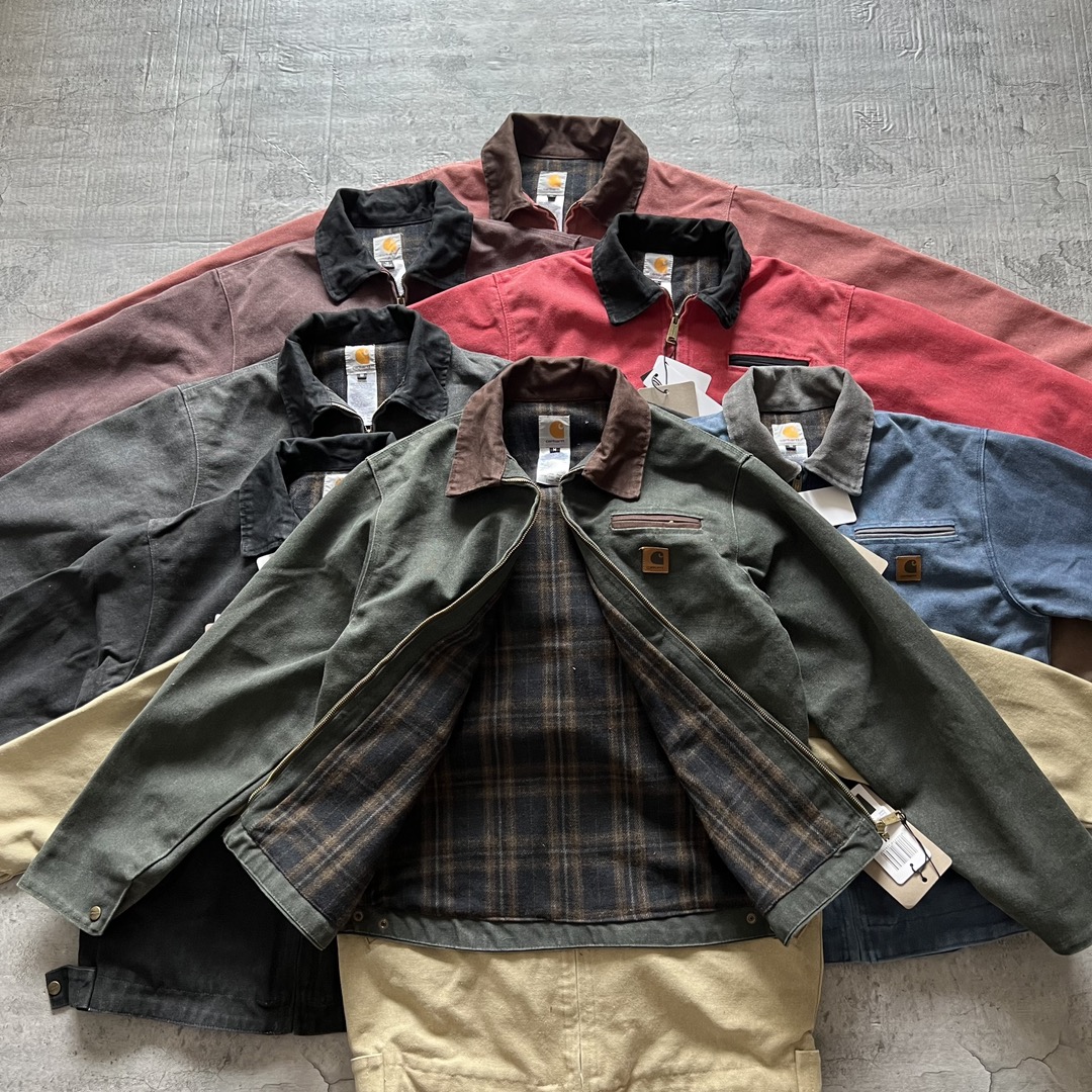 Carhartt 卡哈特 J97 升级版1级防寒 DETROIT JACKET 工装经典款底特律帆布毛 毯衬里 翻领夹克 男女同款 （水洗）103828