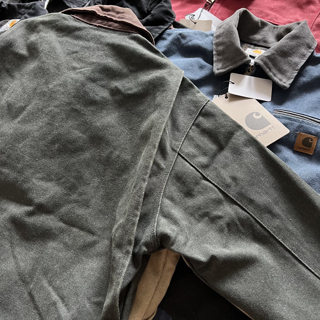 Carhartt 卡哈特 J97 升级版1级防寒 DETROIT JACKET 工装经典款底特律帆布毛 毯衬里 翻领夹克 男女同款 （水洗）103828