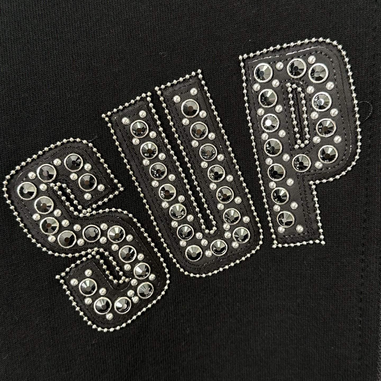 SupremexB.B.SIMON 联名款 SS25 WEEK10 Zip Up HoodedSweatshirt 胸前闪钻logo拉链开合连帽美式潮流卫衣 男女同款 SUP-SS25-054