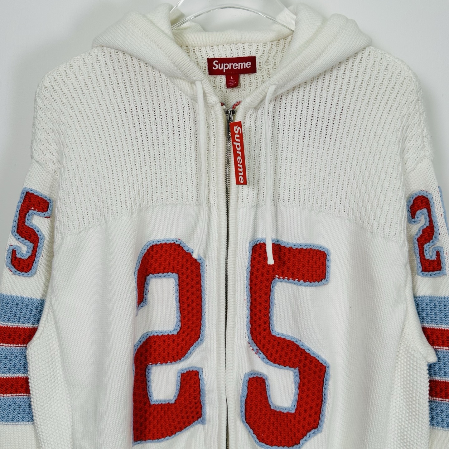  Supreme SS25 WEEK3 Sport Zip Up Hooded Sweater 徽标logo图案连帽拉链长袖针织连帽美式潮流卫衣 男女同款 SUP-SS25-159