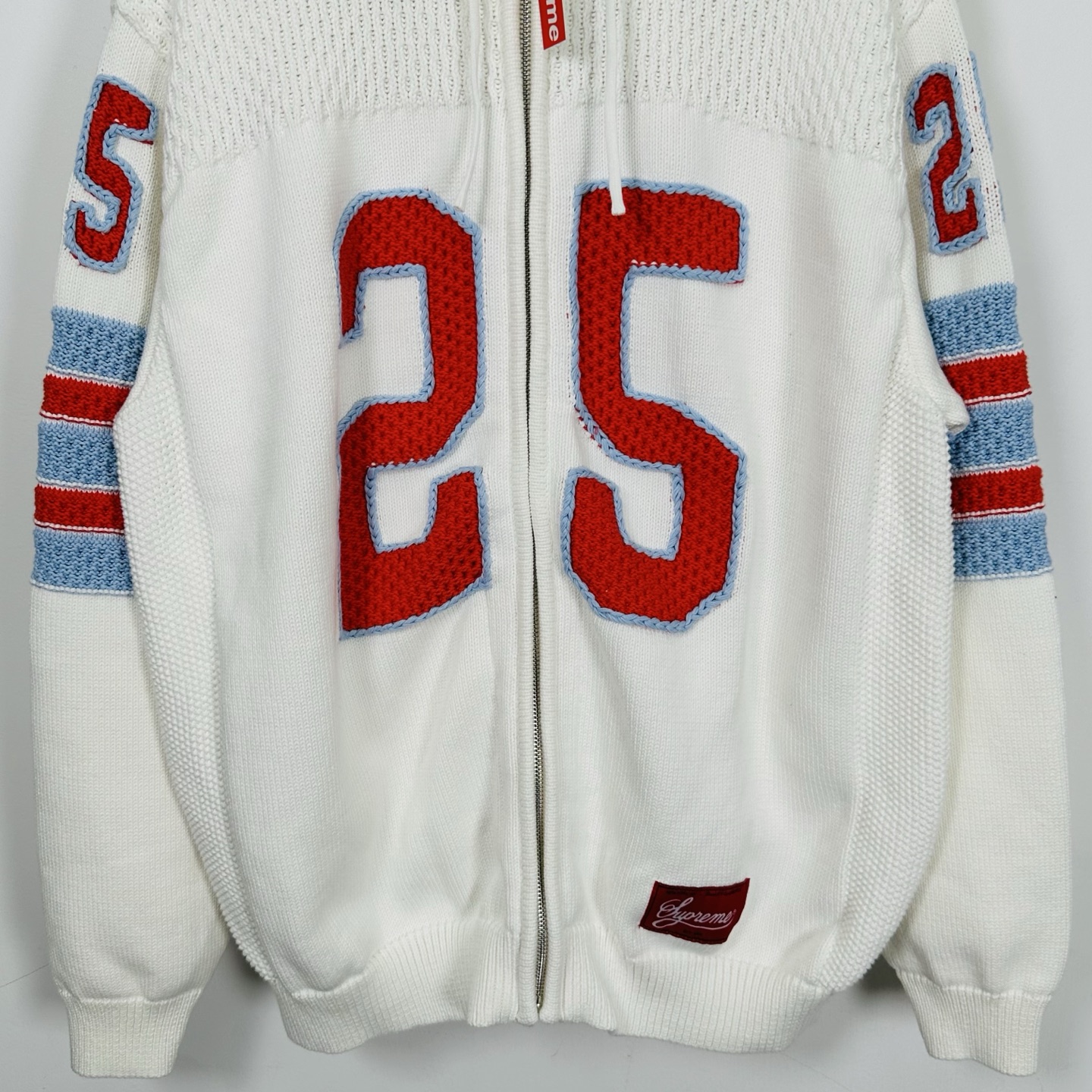  Supreme SS25 WEEK3 Sport Zip Up Hooded Sweater 徽标logo图案连帽拉链长袖针织连帽美式潮流卫衣 男女同款 SUP-SS25-159