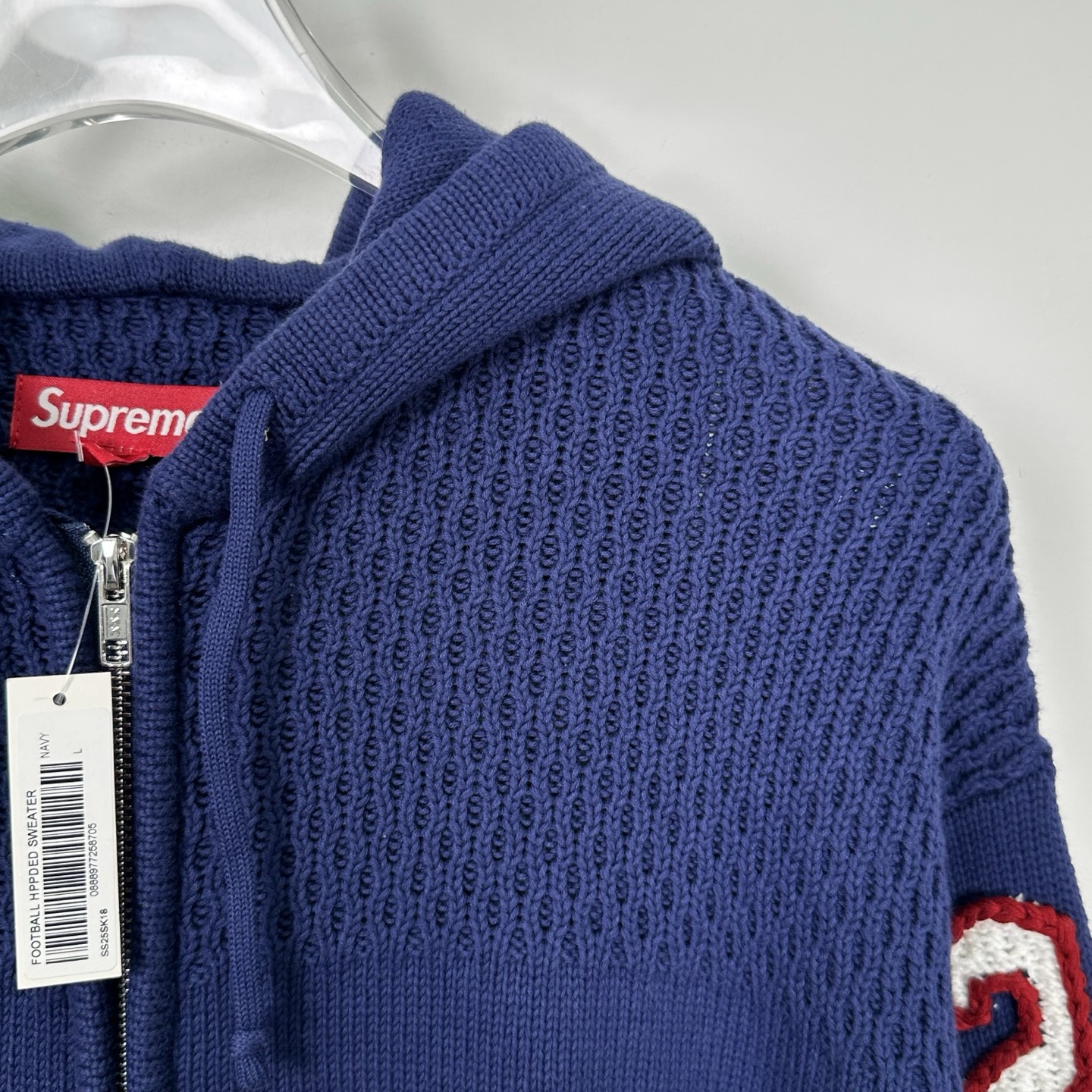  Supreme SS25 WEEK3 Sport Zip Up Hooded Sweater 徽标logo图案连帽拉链长袖针织连帽美式潮流卫衣 男女同款 SUP-SS25-159