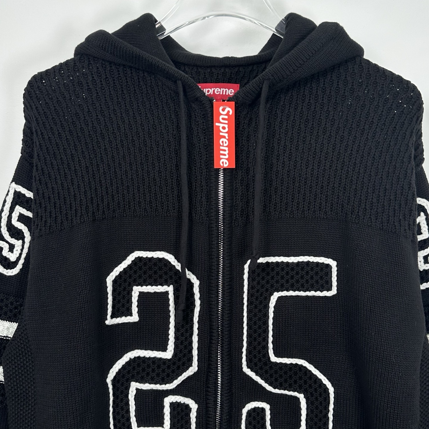  Supreme SS25 WEEK3 Sport Zip Up Hooded Sweater 徽标logo图案连帽拉链长袖针织连帽美式潮流卫衣 男女同款 SUP-SS25-159