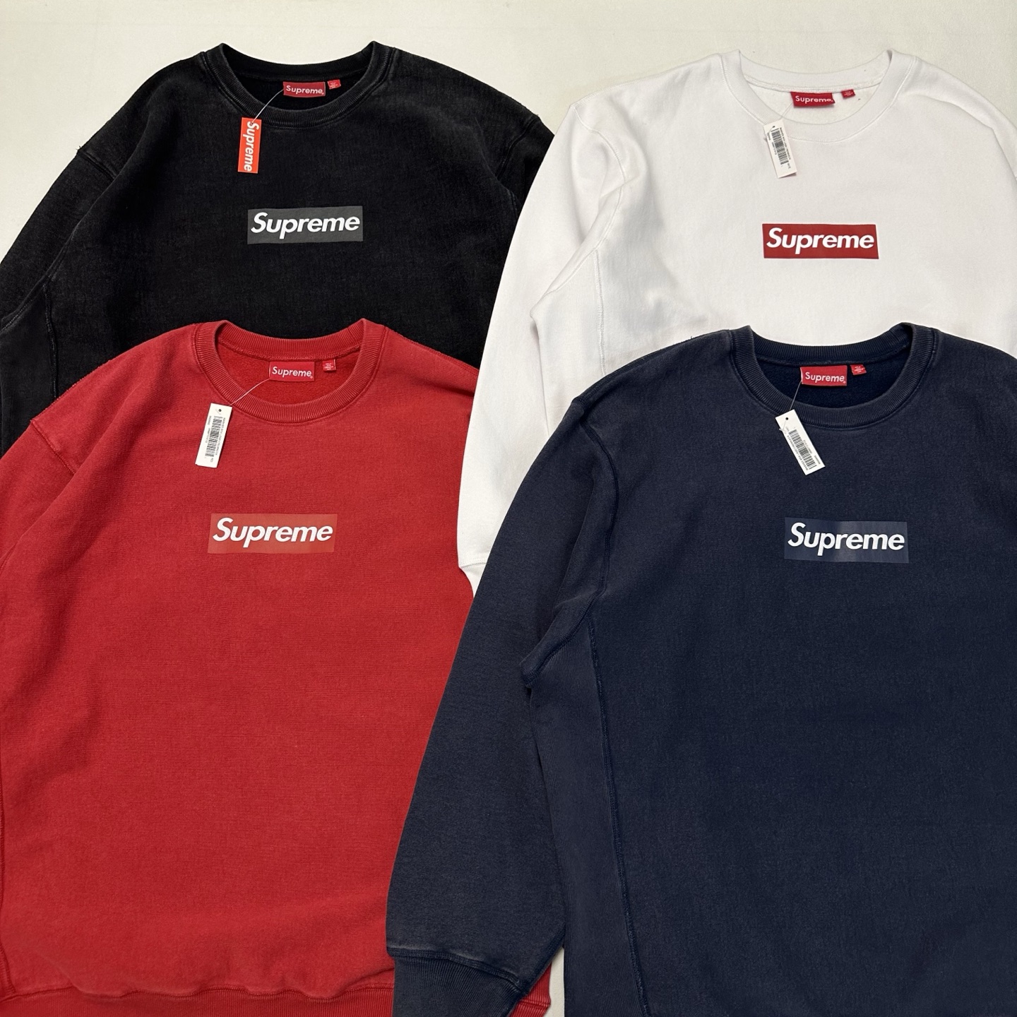 Supreme SS25 裂纹 方形徽标loqo圆领套头卫衣 美式潮流卫衣 男女同款 SUP-SS25-159