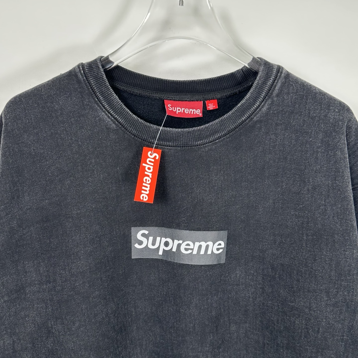 Supreme SS25 裂纹 方形徽标loqo圆领套头卫衣 美式潮流卫衣 男女同款 SUP-SS25-159