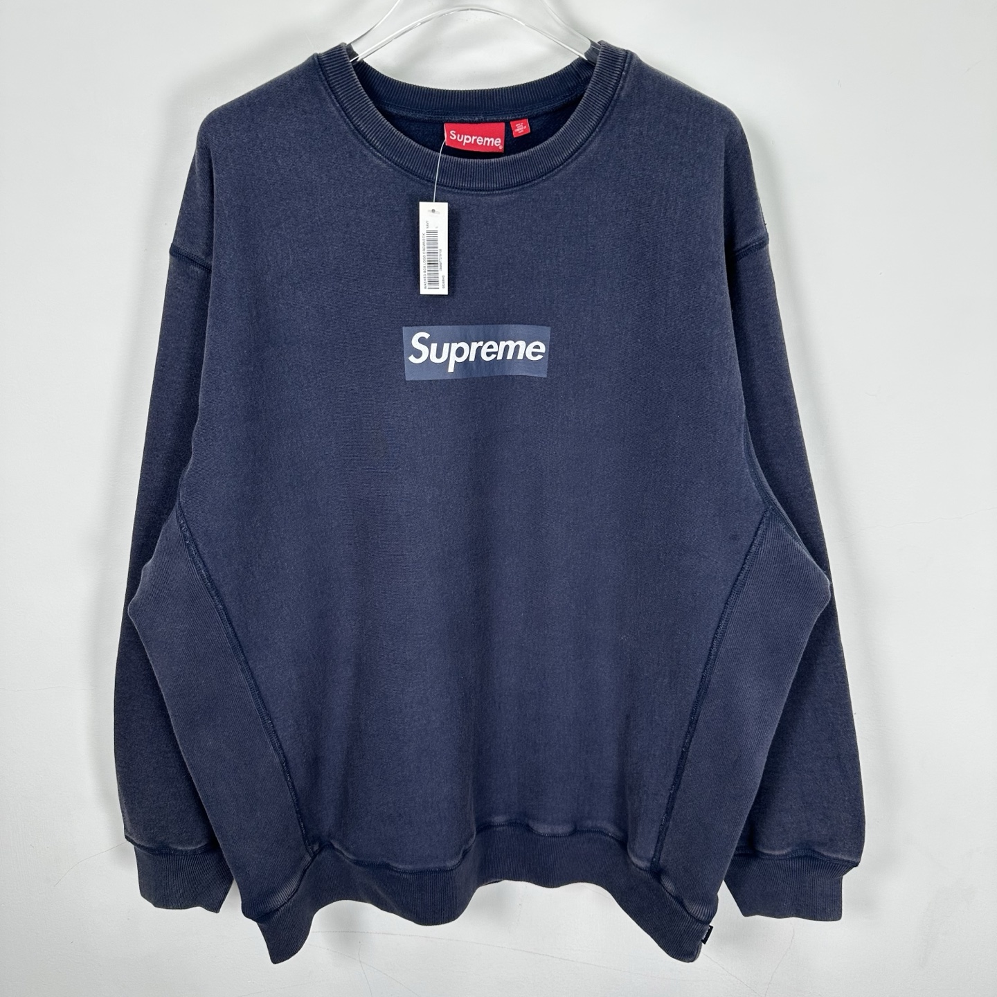 Supreme SS25 裂纹 方形徽标loqo圆领套头卫衣 美式潮流卫衣 男女同款 SUP-SS25-159