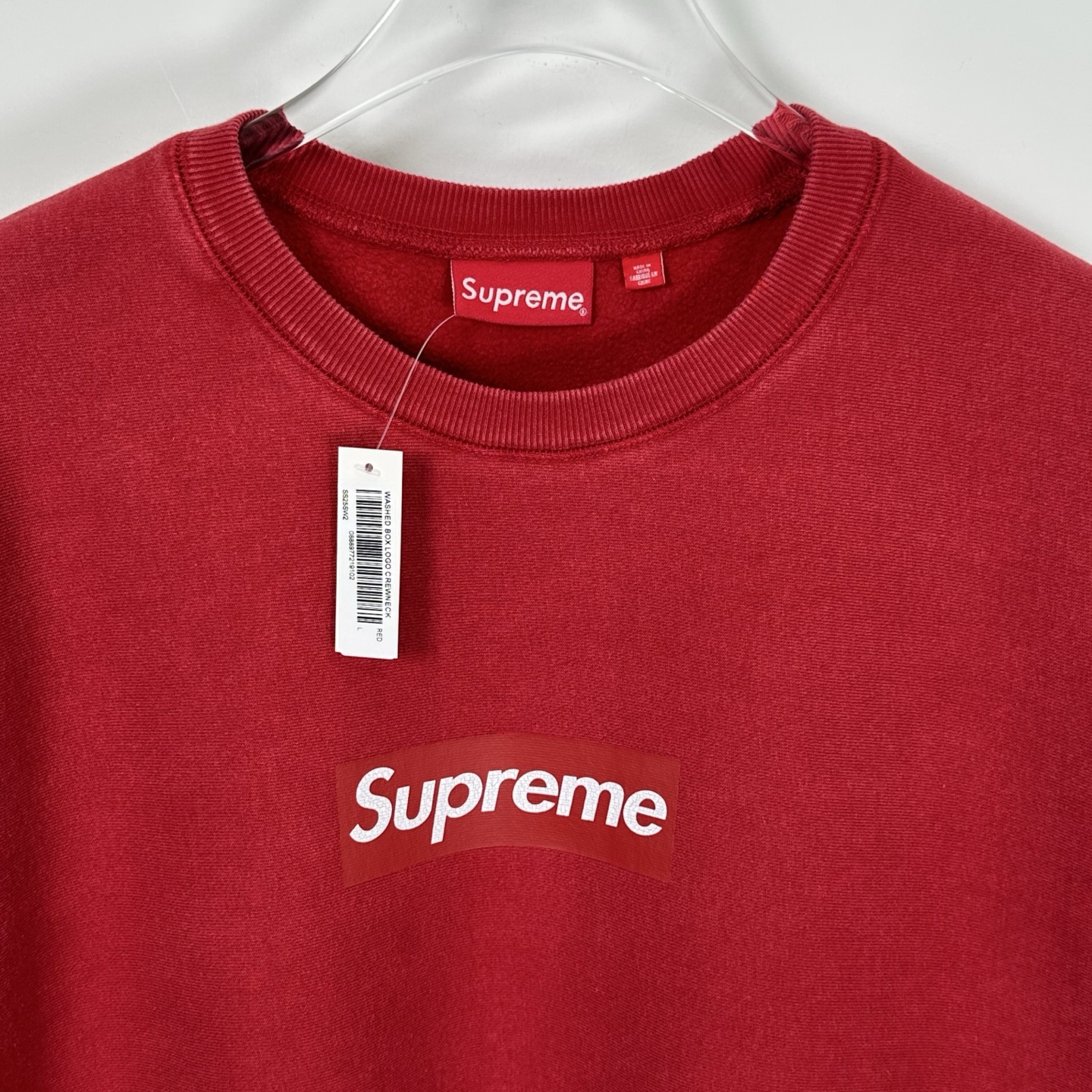 Supreme SS25 裂纹 方形徽标loqo圆领套头卫衣 美式潮流卫衣 男女同款 SUP-SS25-159