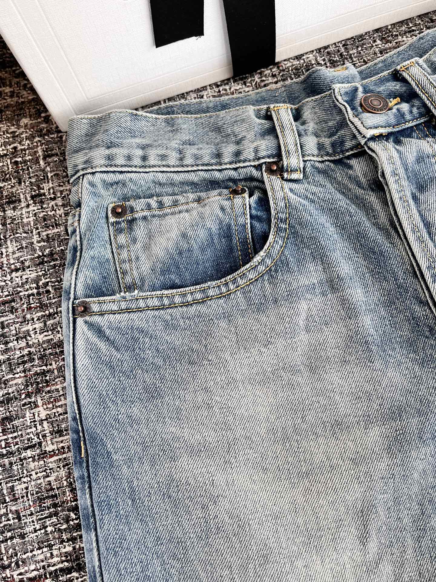 CELINE 赛琳  水洗牛仔裤  休闲裤 运动裤 裤子 B0蓝色 RPOC2930F.07DU 25