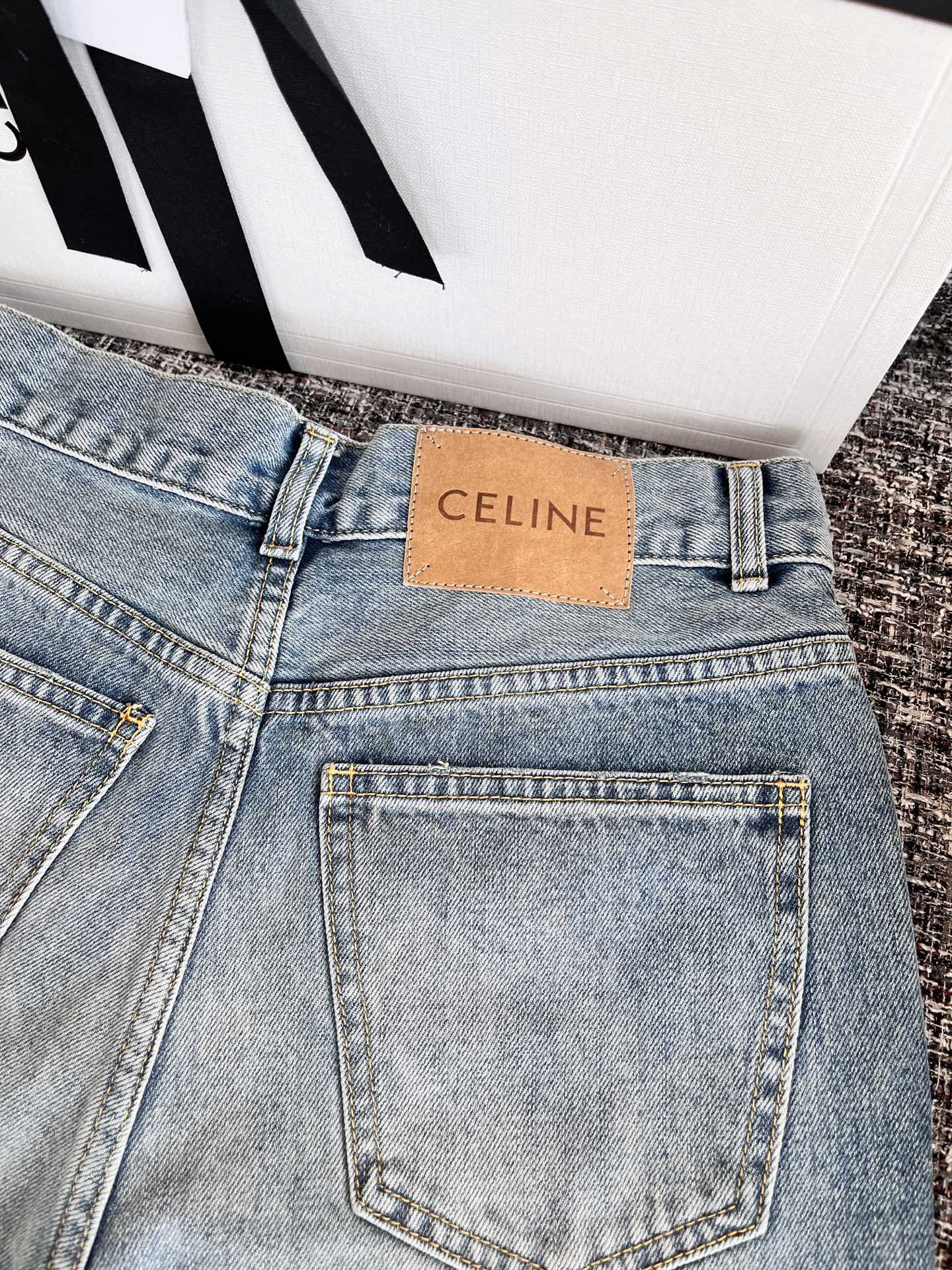 CELINE 赛琳  水洗牛仔裤  休闲裤 运动裤 裤子 B0蓝色 RPOC2930F.07DU 25