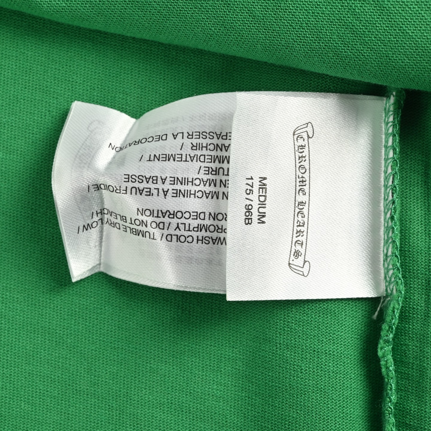 Chrome Hearts 克罗心 涂鸦十字架贴布刺绣水洗短袖 T恤 绿色 A2 