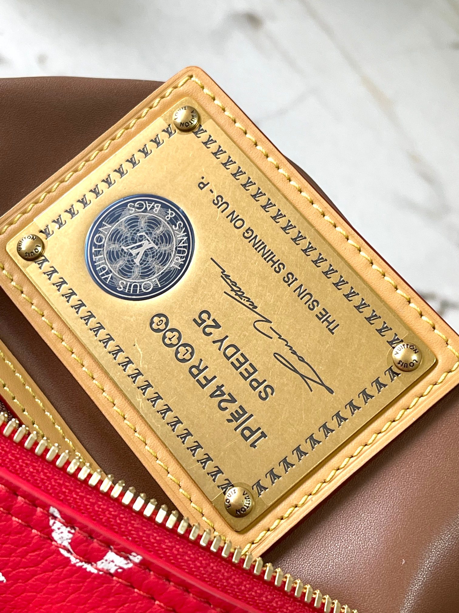 LOUIS VUITTON 路易威登 LV Speedy 25 可拆卸肩带 LV牛皮革 斜挎包 单肩包 双肩包 水桶 手提包 红色 M24425