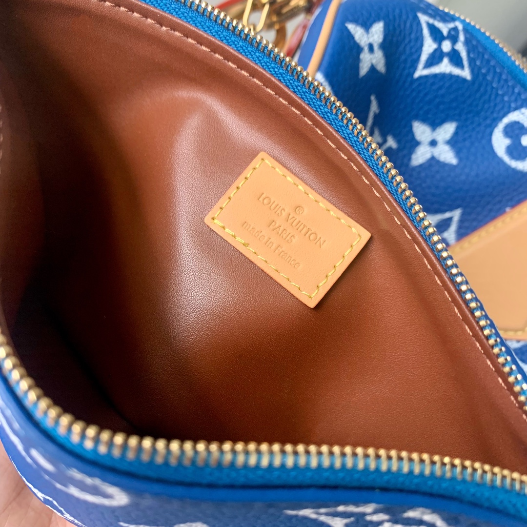 LOUIS VUITTON 路易威登 LV Speedy P9 40 可拆卸肩带 LV牛皮革 斜挎包 单肩包 双肩包 水桶 手提包 蓝色 M24418