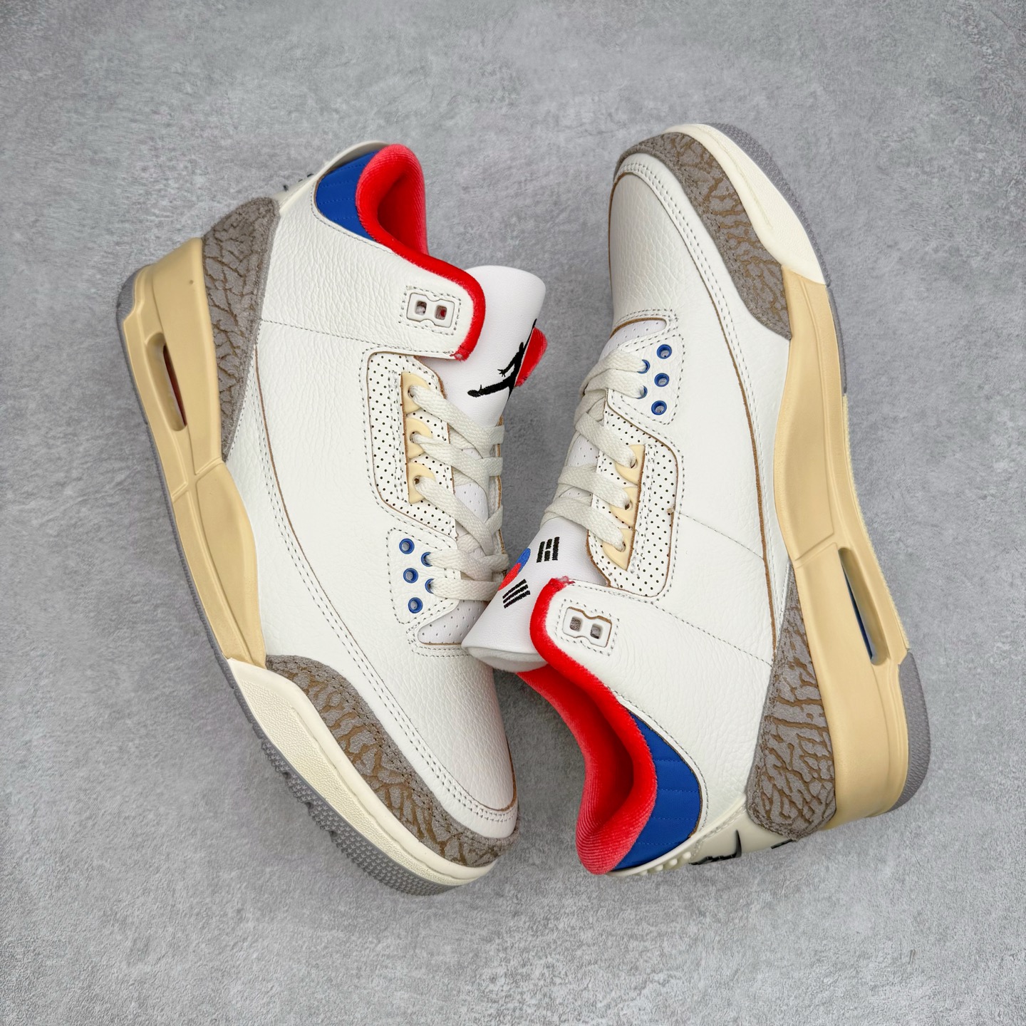 Air Jordan 3 Rare Air AJ3 中筒 舒适 防滑耐磨  复古篮球鞋 休闲鞋 篮球鞋 板鞋 女鞋 男鞋  波鞋 韩国限定 米白蓝红 IB1482-100 