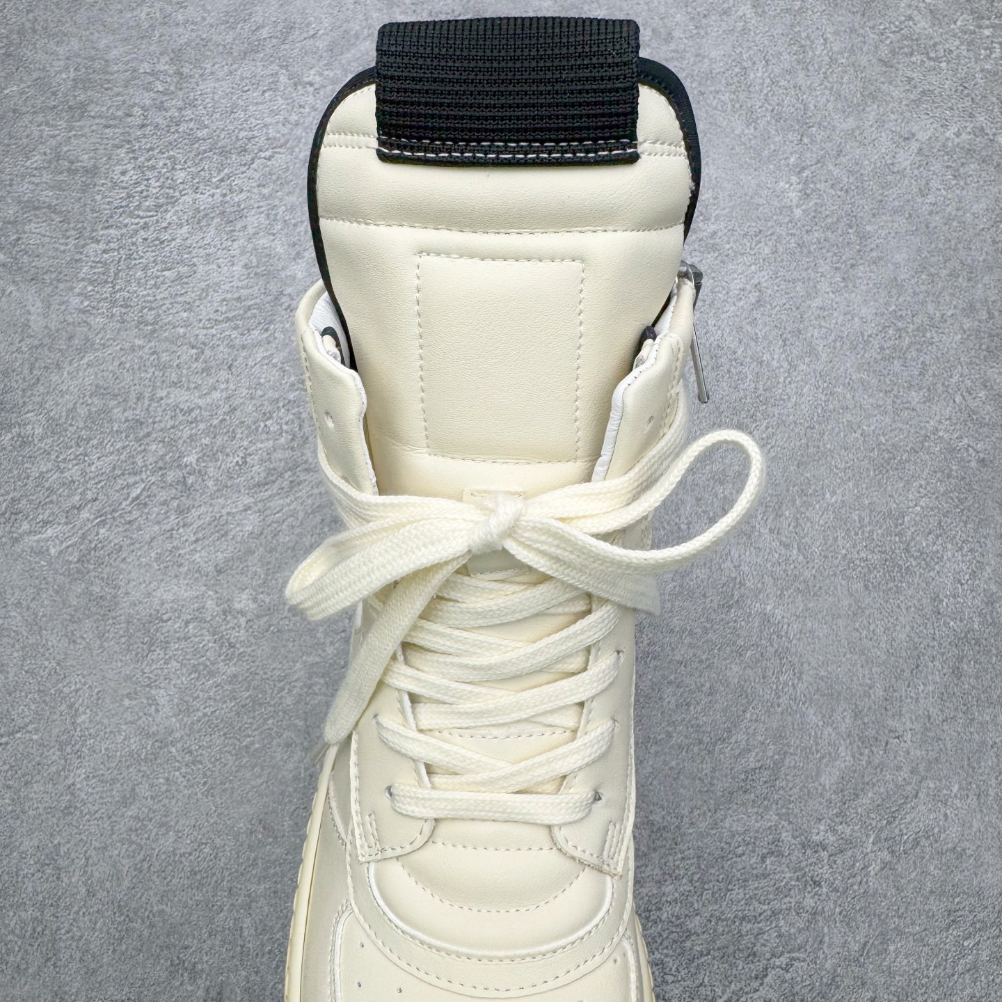 生胶底 RICK OWENS DRKSHDW RO 圆头 高筒  板鞋 休闲鞋 波鞋 男鞋 女鞋 拉链 帆布 白色  