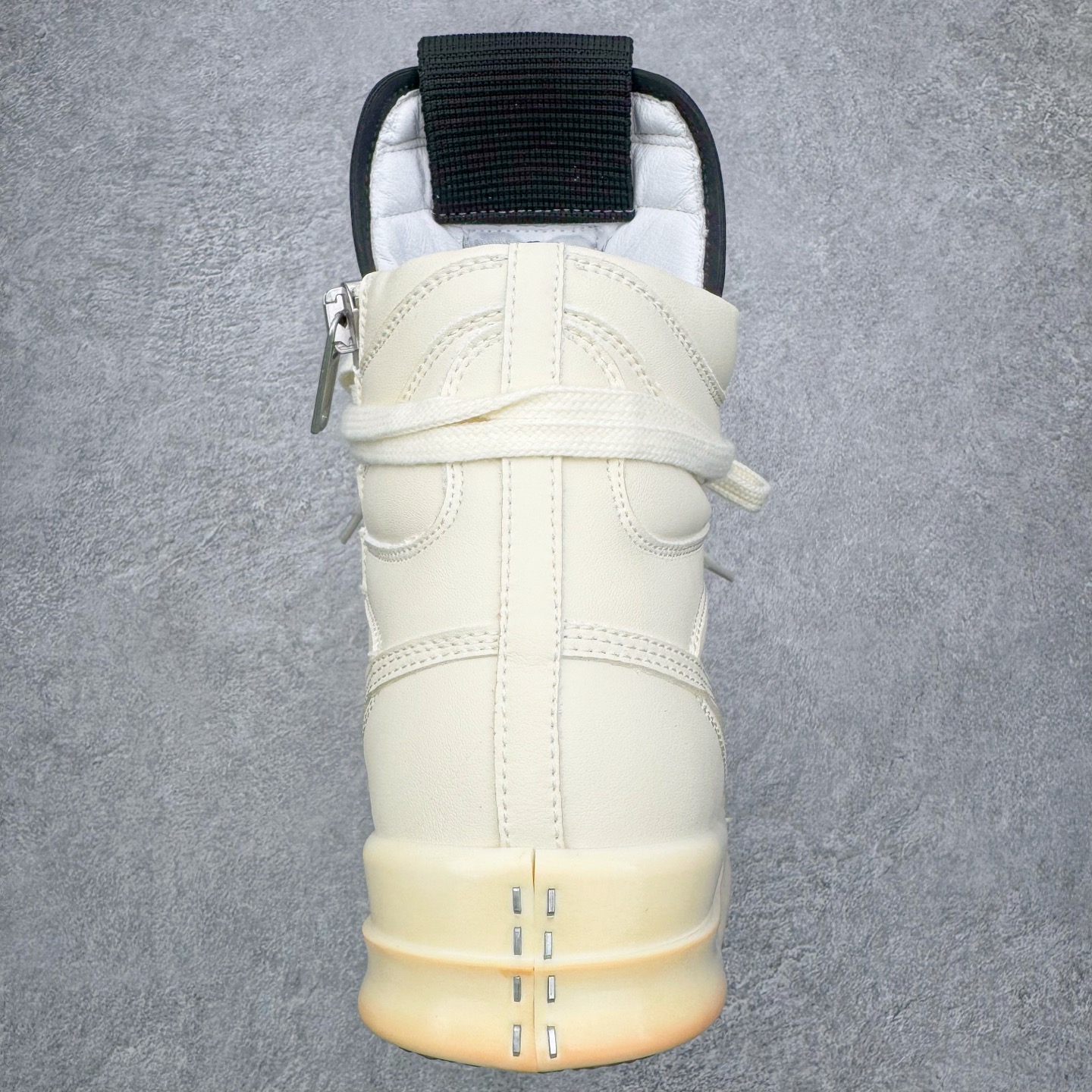 生胶底 RICK OWENS DRKSHDW RO 圆头 高筒  板鞋 休闲鞋 波鞋 男鞋 女鞋 拉链 帆布 白色  