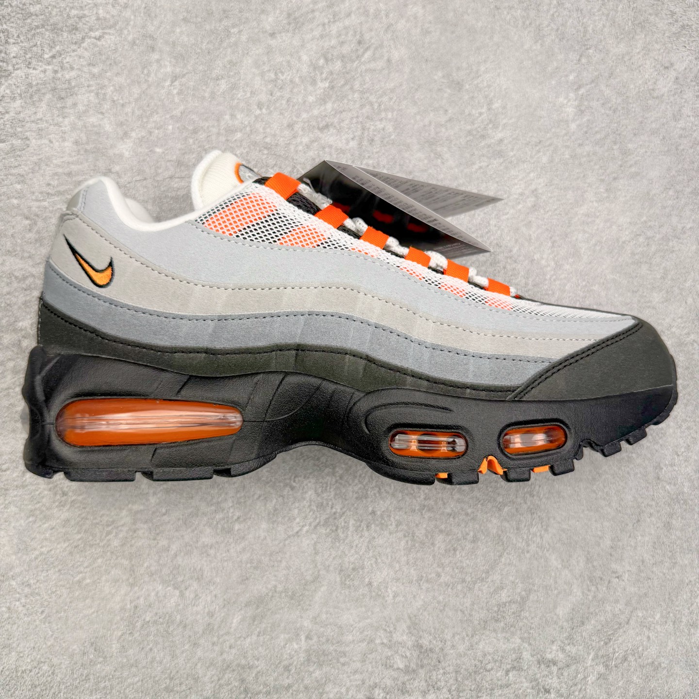 升级最终版 Corteiz Nike Air Max 95  低筒 网布防滑 运动鞋 休闲鞋 球鞋 男鞋 波鞋 灰橙 HM4740-005
