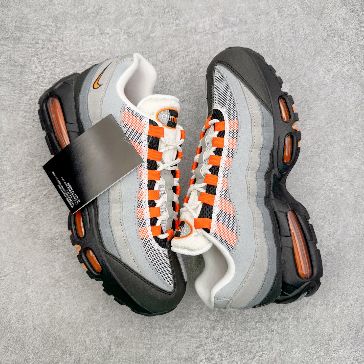 升级最终版 Corteiz Nike Air Max 95  低筒 网布防滑 运动鞋 休闲鞋 球鞋 男鞋 波鞋 灰橙 HM4740-005