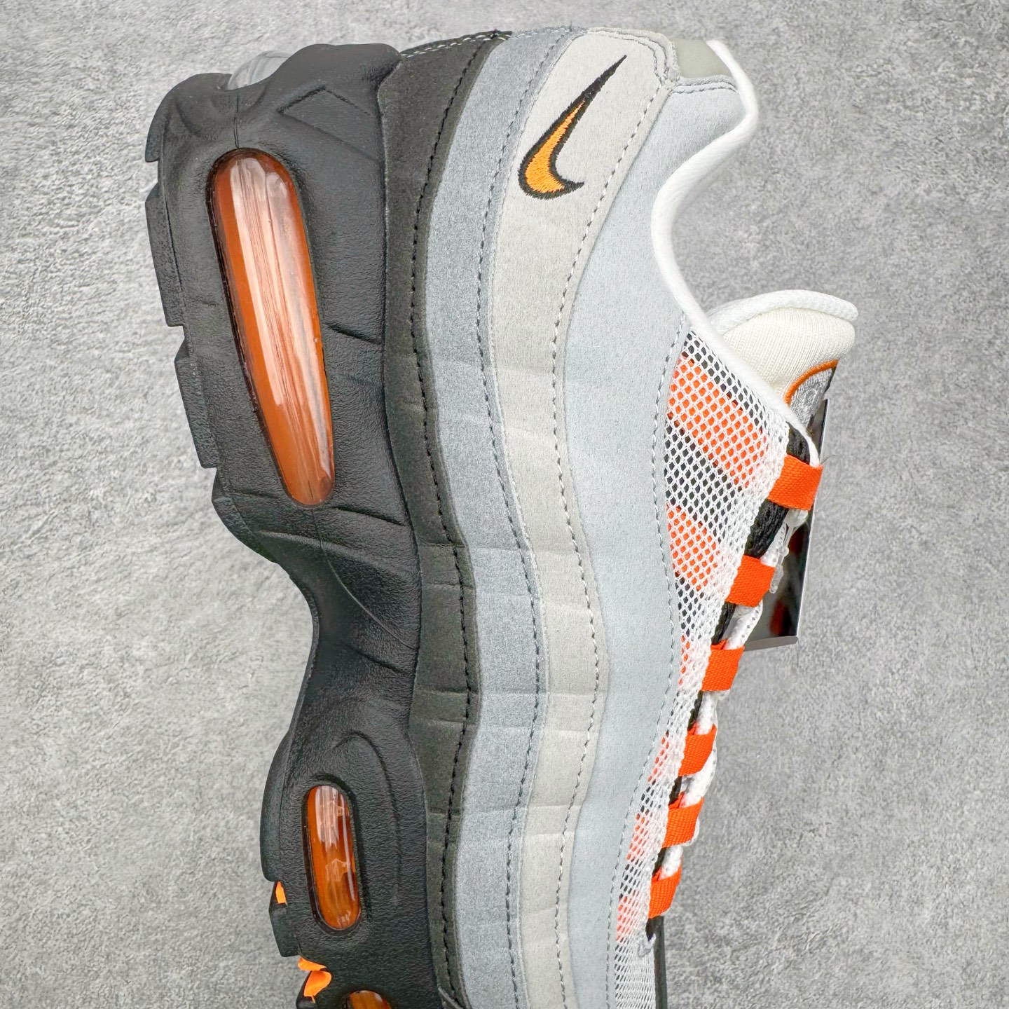 升级最终版 Corteiz Nike Air Max 95  低筒 网布防滑 运动鞋 休闲鞋 球鞋 男鞋 波鞋 灰橙 HM4740-005