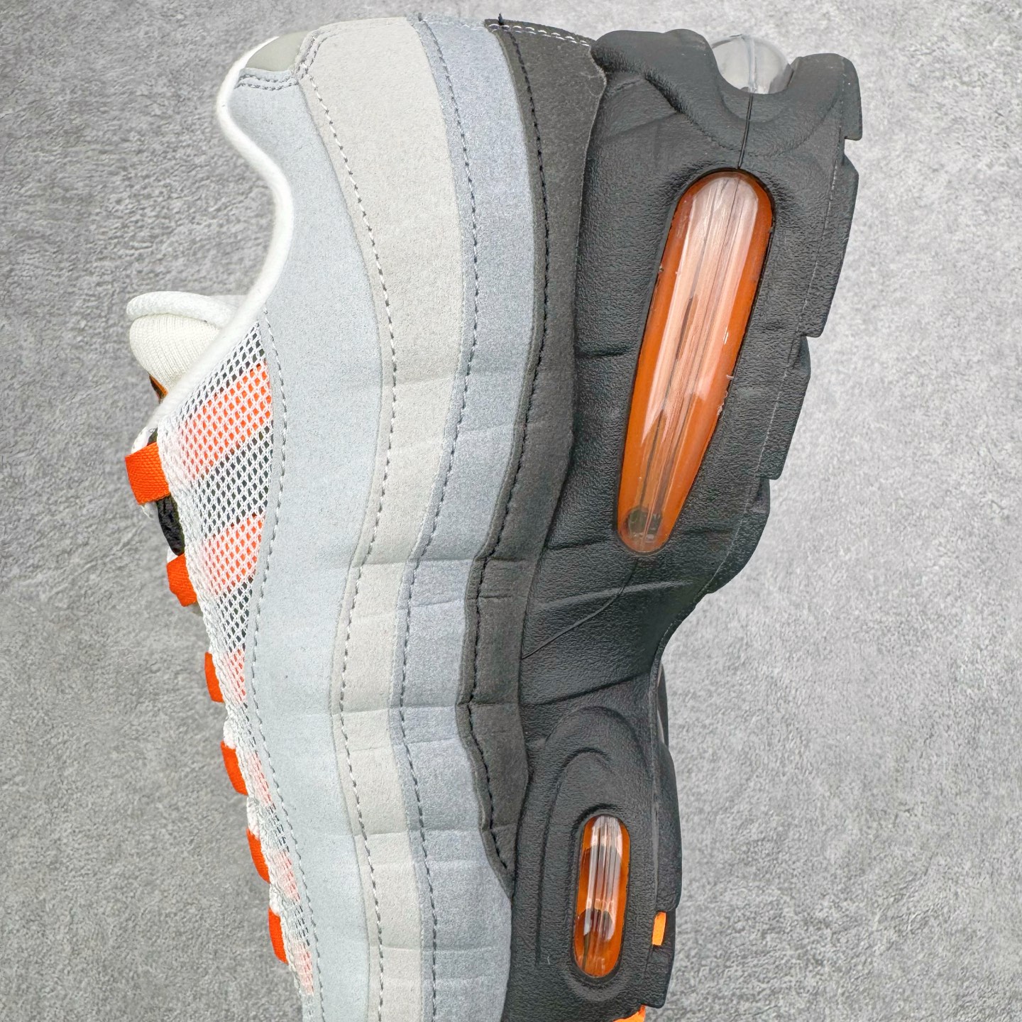 升级最终版 Corteiz Nike Air Max 95  低筒 网布防滑 运动鞋 休闲鞋 球鞋 男鞋 波鞋 灰橙 HM4740-005