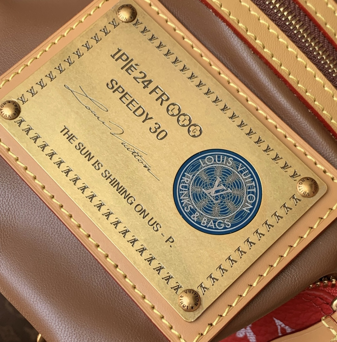 LOUIS VUITTON 路易威登 LV Speedy P9 30 可拆卸肩带 LV牛皮革 斜挎包 单肩包 双肩包 水桶 手提包  红色