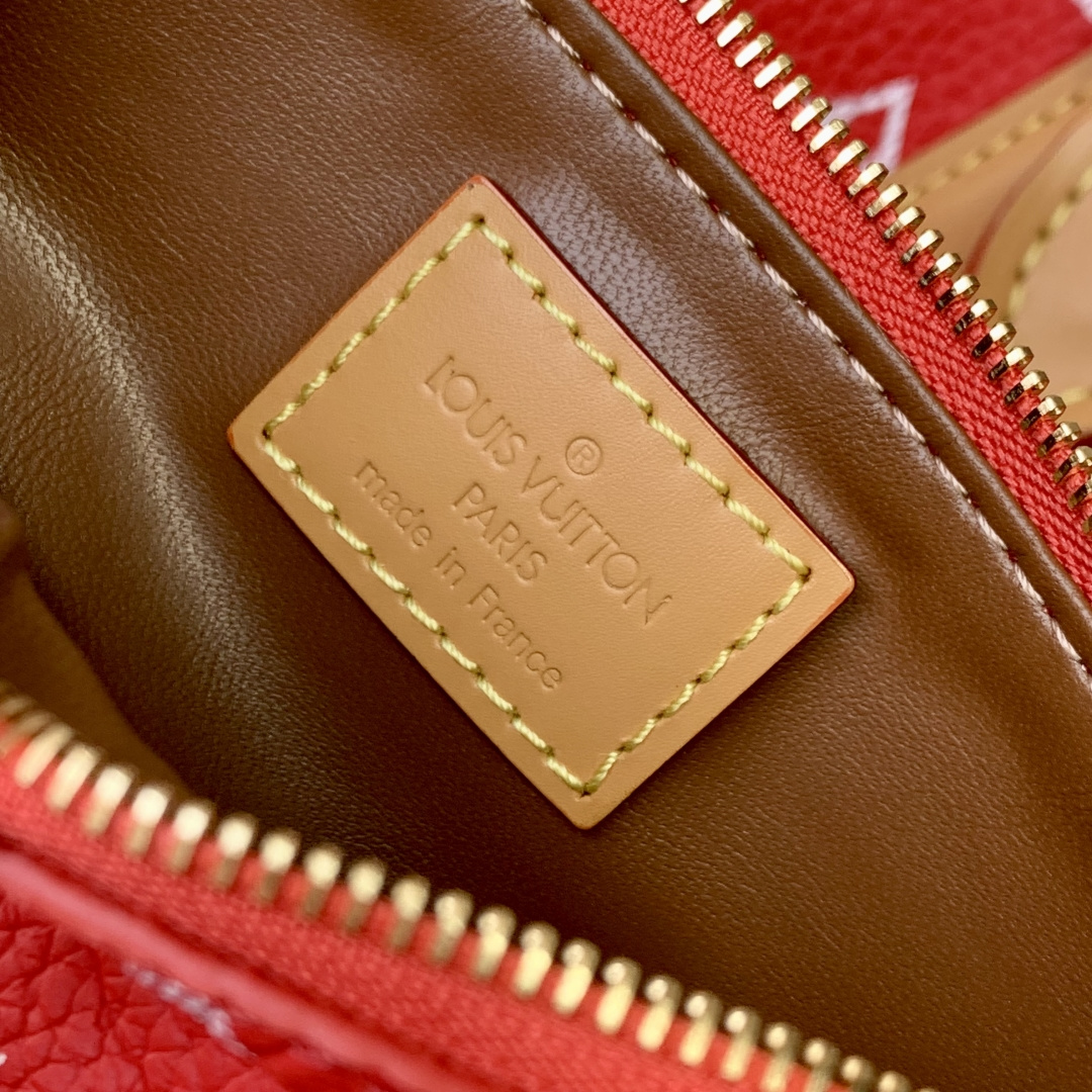 LOUIS VUITTON 路易威登 LV Speedy P9 30 可拆卸肩带 LV牛皮革 斜挎包 单肩包 双肩包 水桶 手提包  红色