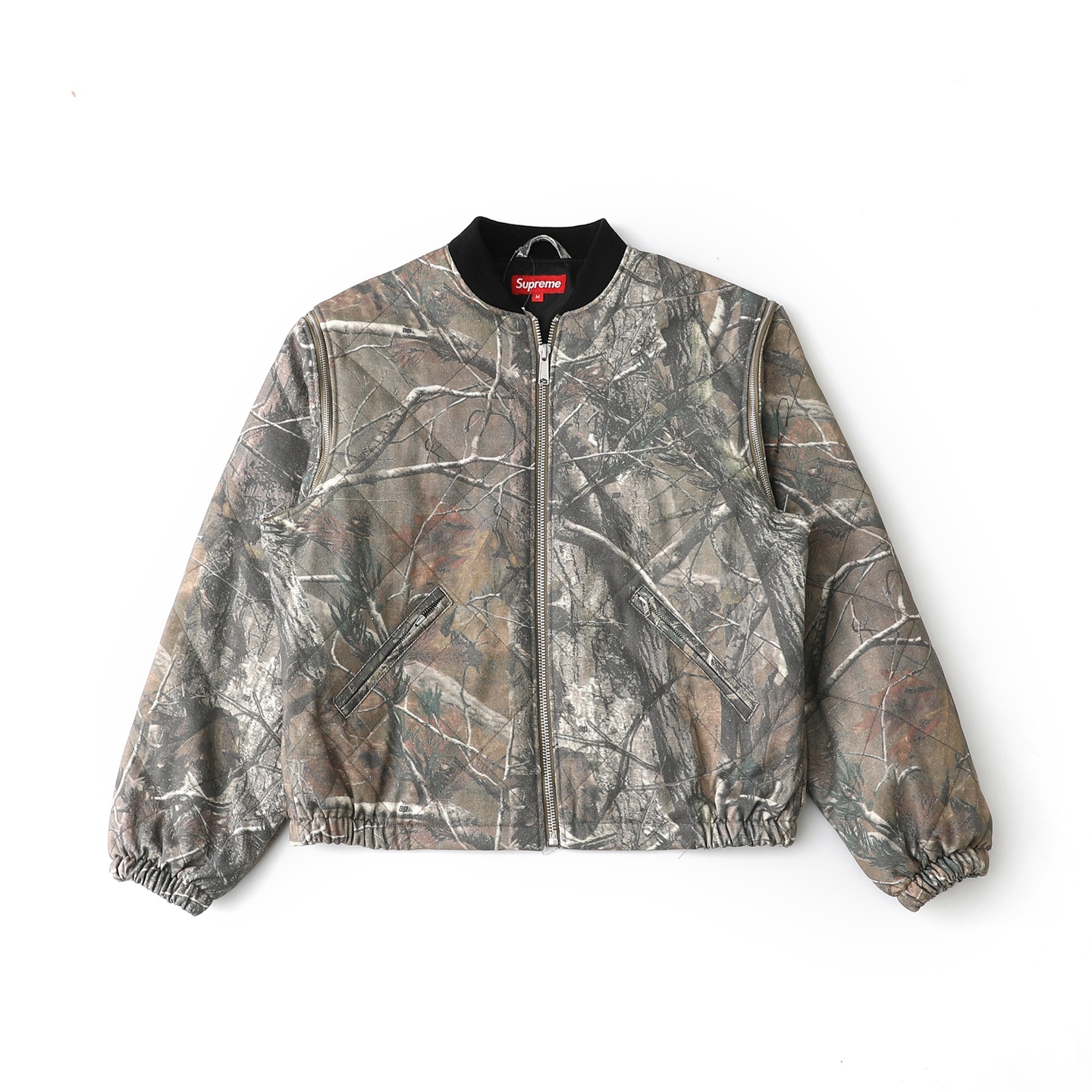 Supreme FW25 WEEK1 Zip-Off Sleeve Quilted Bomber Jacket 马甲二合一 棉服 纯色 男女同款B0   