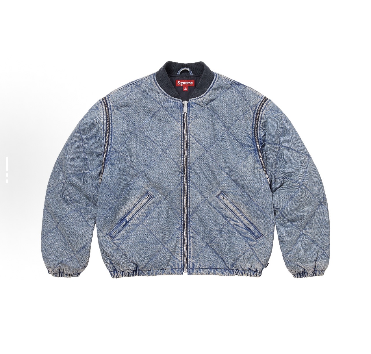 Supreme FW25 WEEK1 Zip-Off Sleeve Quilted Bomber Jacket 马甲二合一 棉服 纯色 男女同款B0   