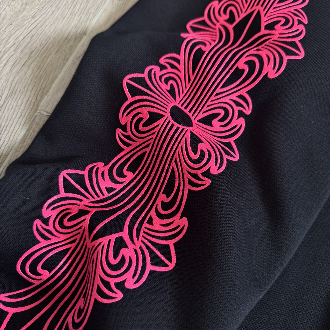 925纯银 Chrome Hearts 克罗心 水洗宝剑 外套 夹克 长袖 拉链黑红A5 CH-20251128 