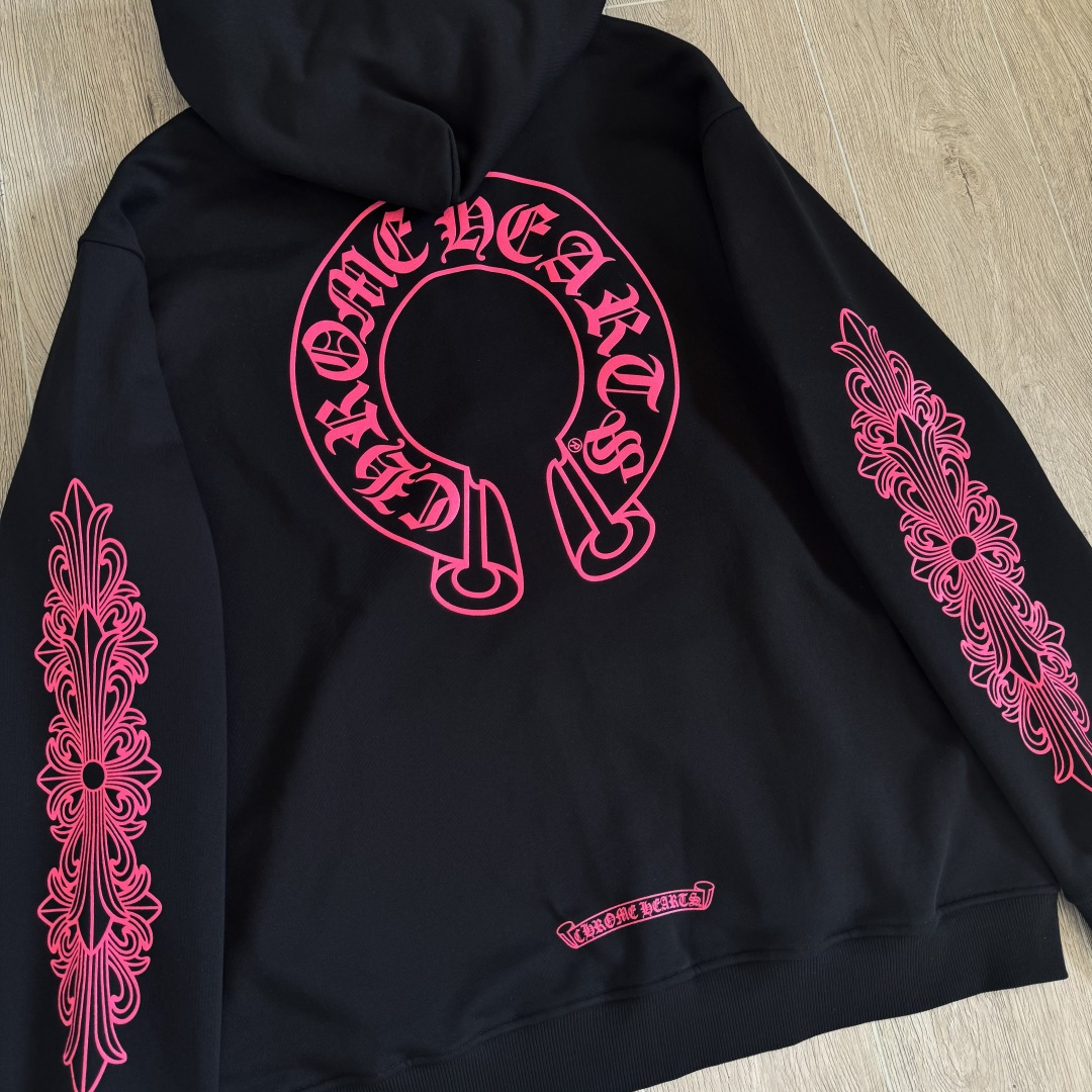 925纯银 Chrome Hearts 克罗心 水洗宝剑 外套 夹克 长袖 拉链黑红A5 CH-20251128 