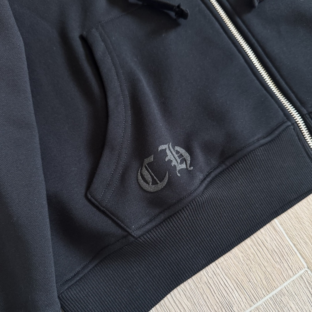 925纯银 Chrome Hearts 克罗心 水洗宝剑 外套 夹克 长袖 拉链黑红A5 CH-20251128 